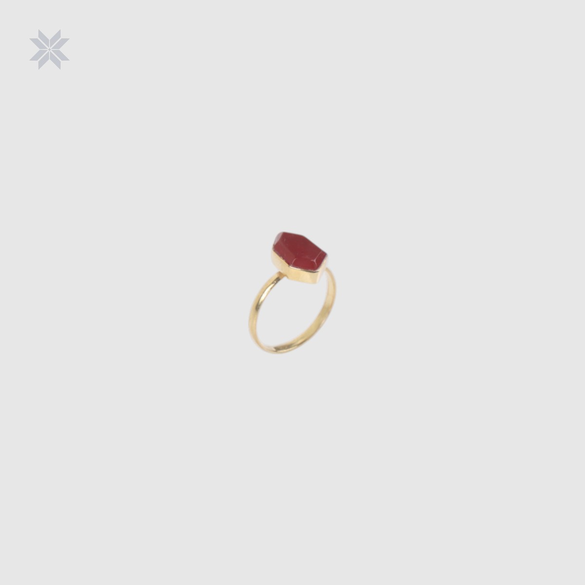 Red Onyx Women Ring Gold Plated 4
