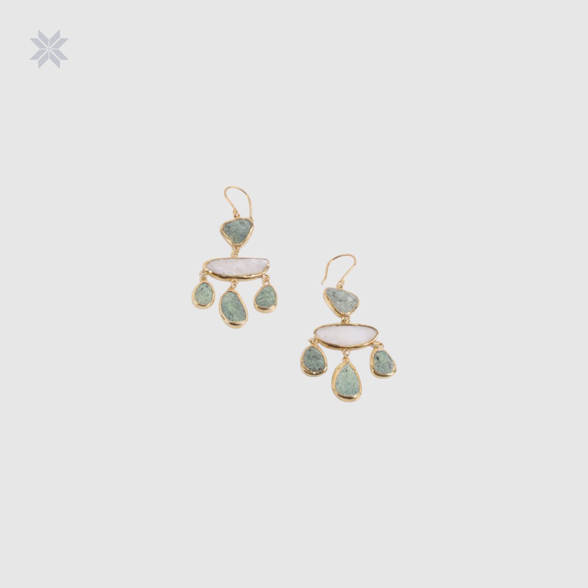 Bamiyan Turquoise & Milky Quartz Women Earrings 2