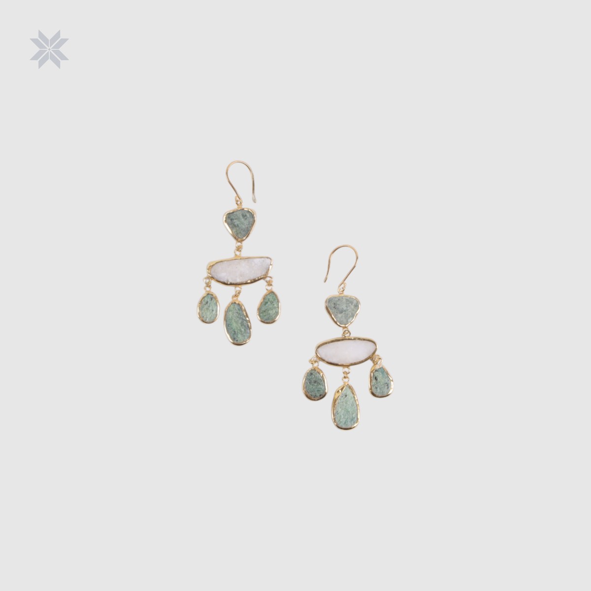 Bamiyan Turquoise & Milky Quartz Women Earrings 1