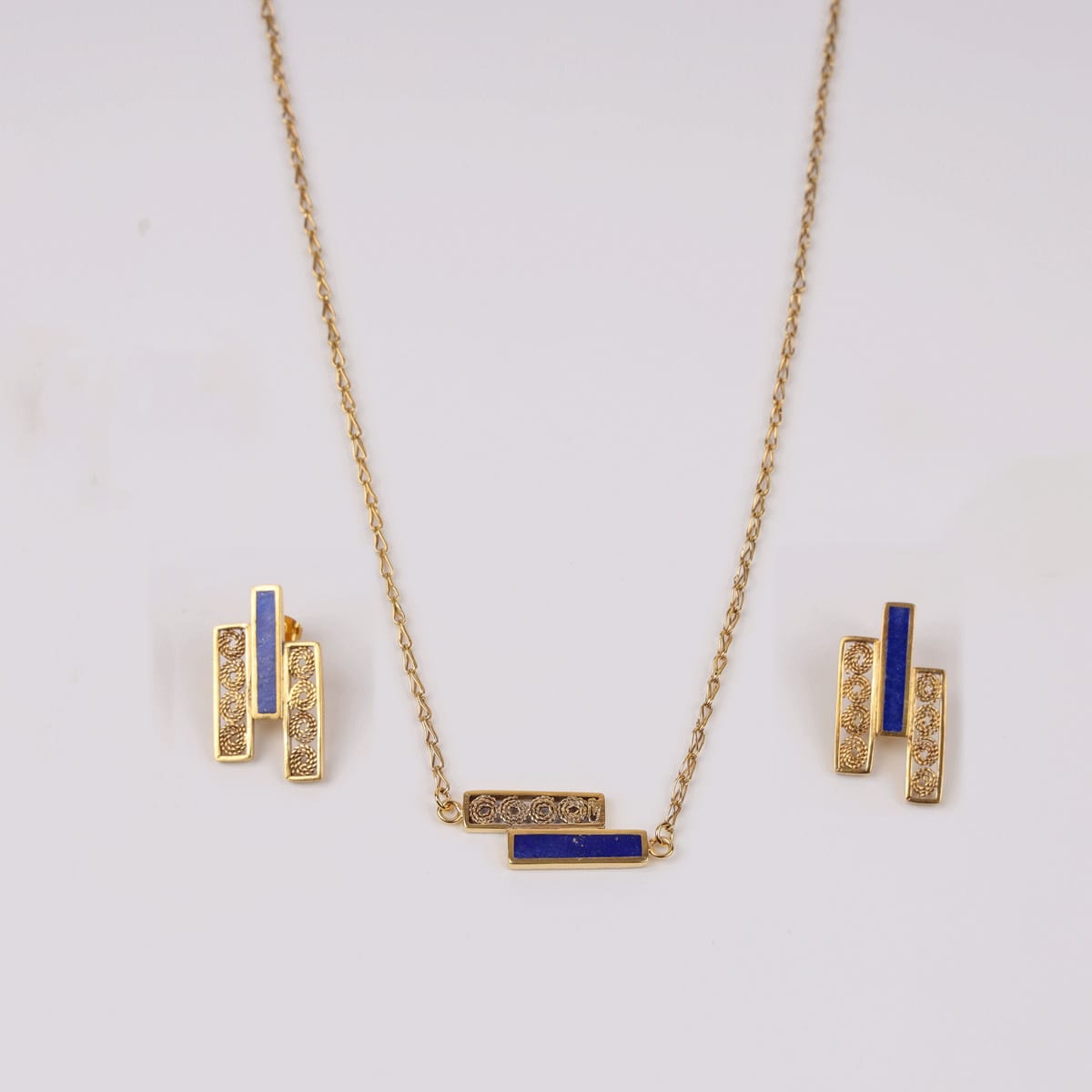 Azure Women Necklace & Earrings Set 1