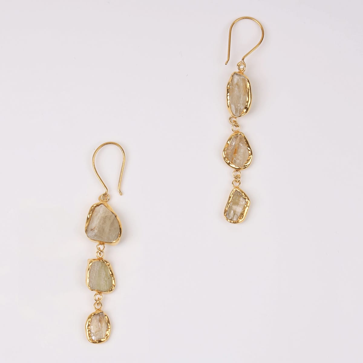 Sunbeam Honey Calcite Earrings with Gold-Plated Silver 1