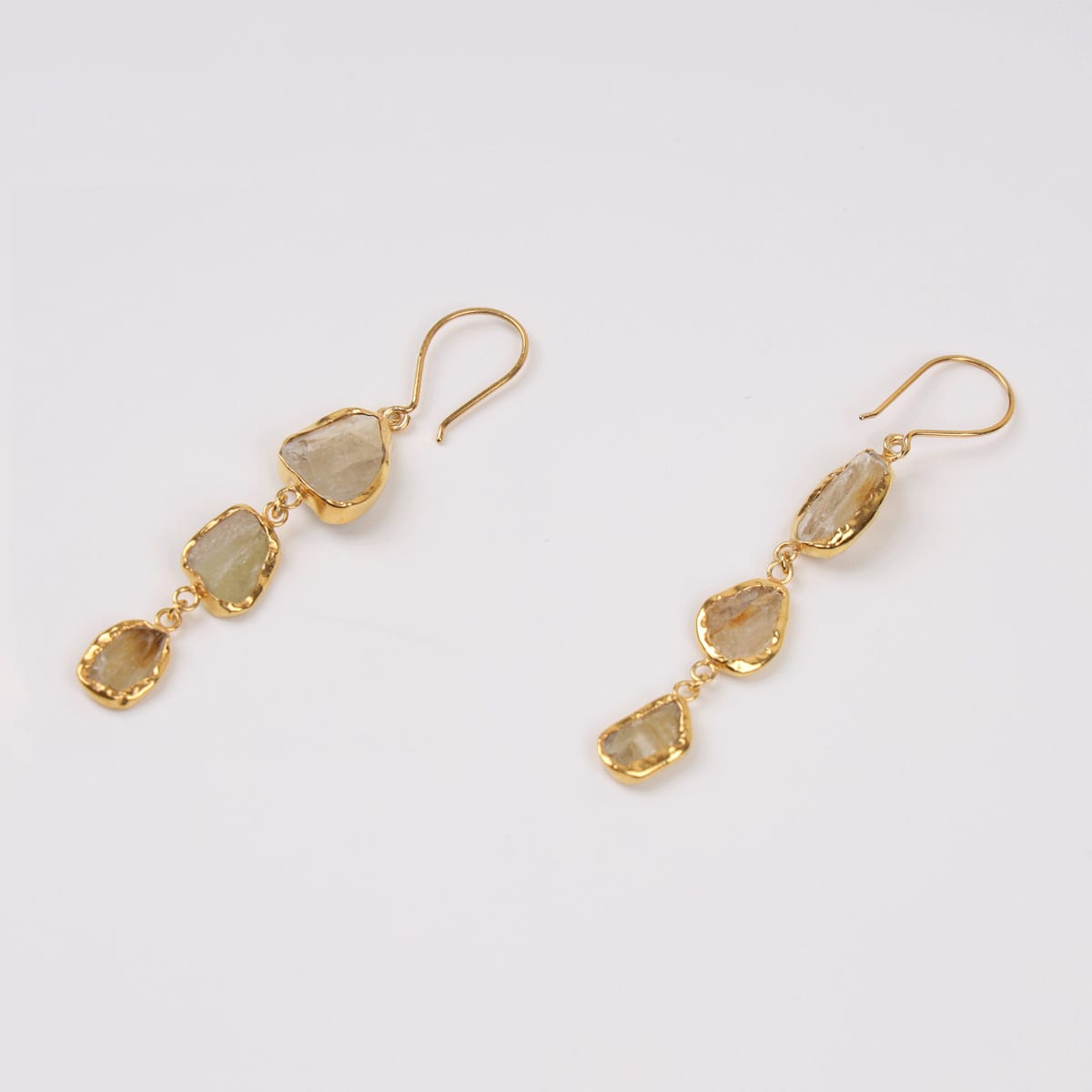 Sunbeam Honey Calcite Earrings with Gold-Plated Silver 2