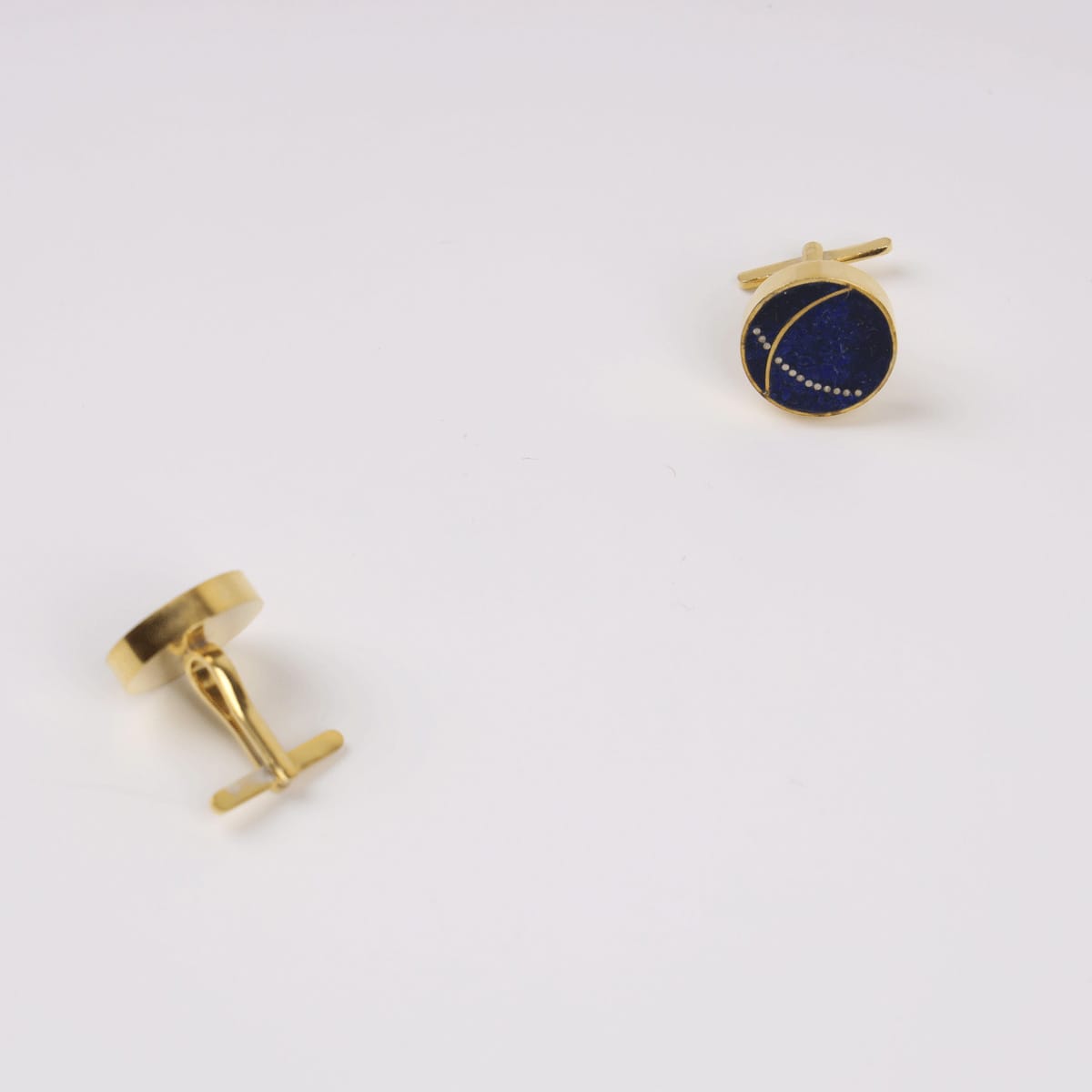 Elegance Lapis Lazuli Cufflinks with Gold-Plated Silver 3