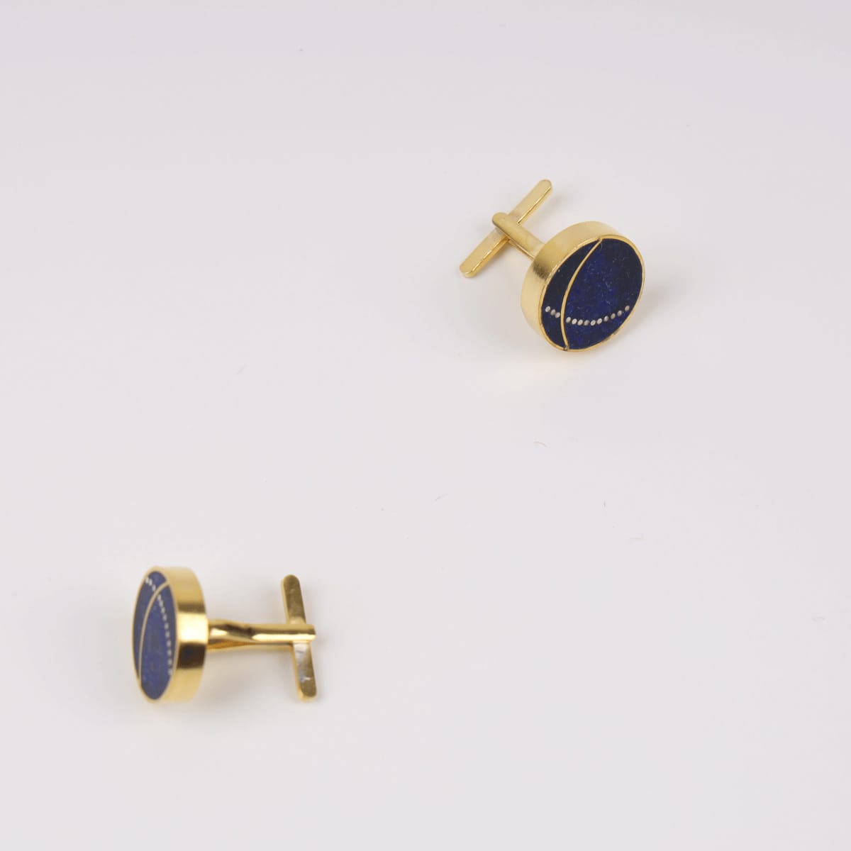 Elegance Lapis Lazuli Cufflinks with Gold-Plated Silver 1