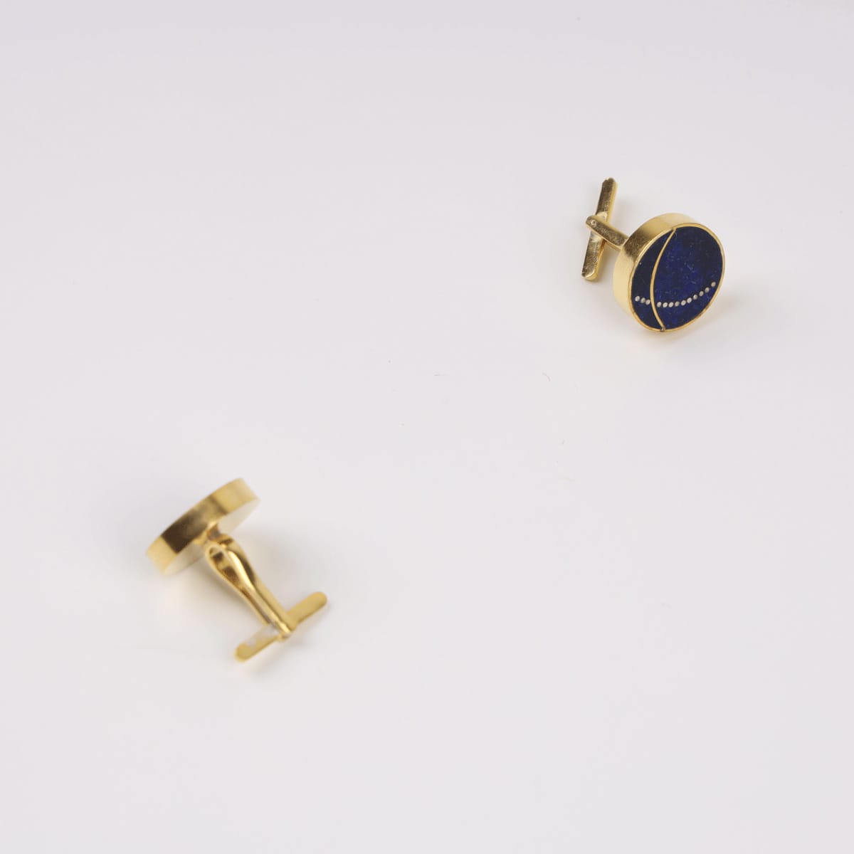 Elegance Lapis Lazuli Cufflinks with Gold-Plated Silver 2