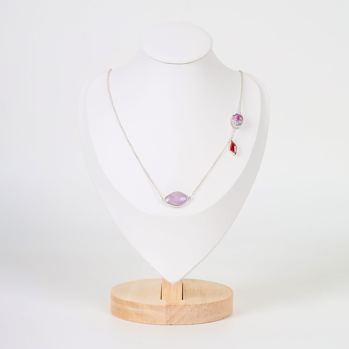 Necklace with Amethyst, Jagdalek Ruby, and Garnet in Sterling Silver 2