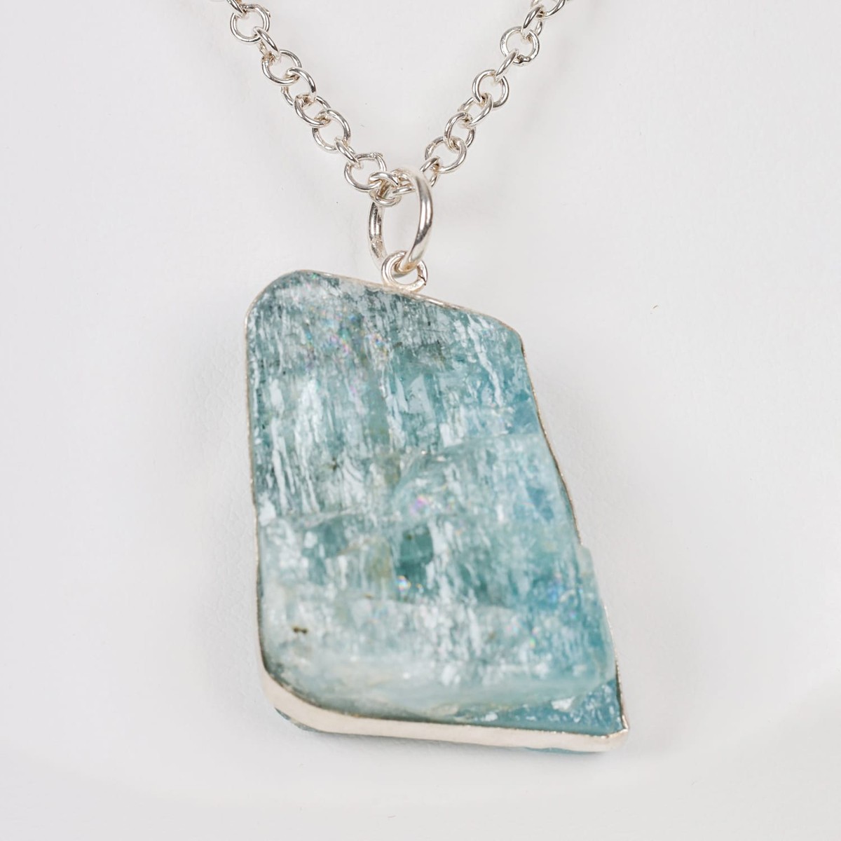 Sky Drop Pendant Aquamarine in Sterling Silver 2