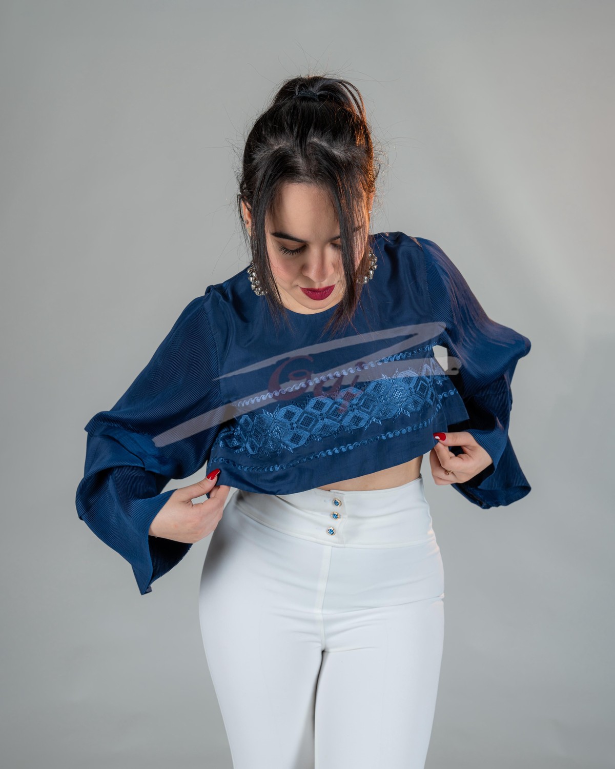 Hand Embroidered Top Trouser Set 9