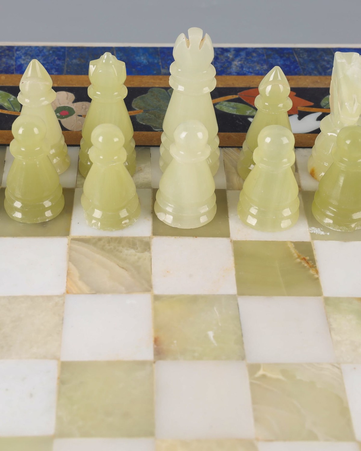 Handcrafted Lapis Lazuli Chess Set شطرنج میناتوری متوسط 4