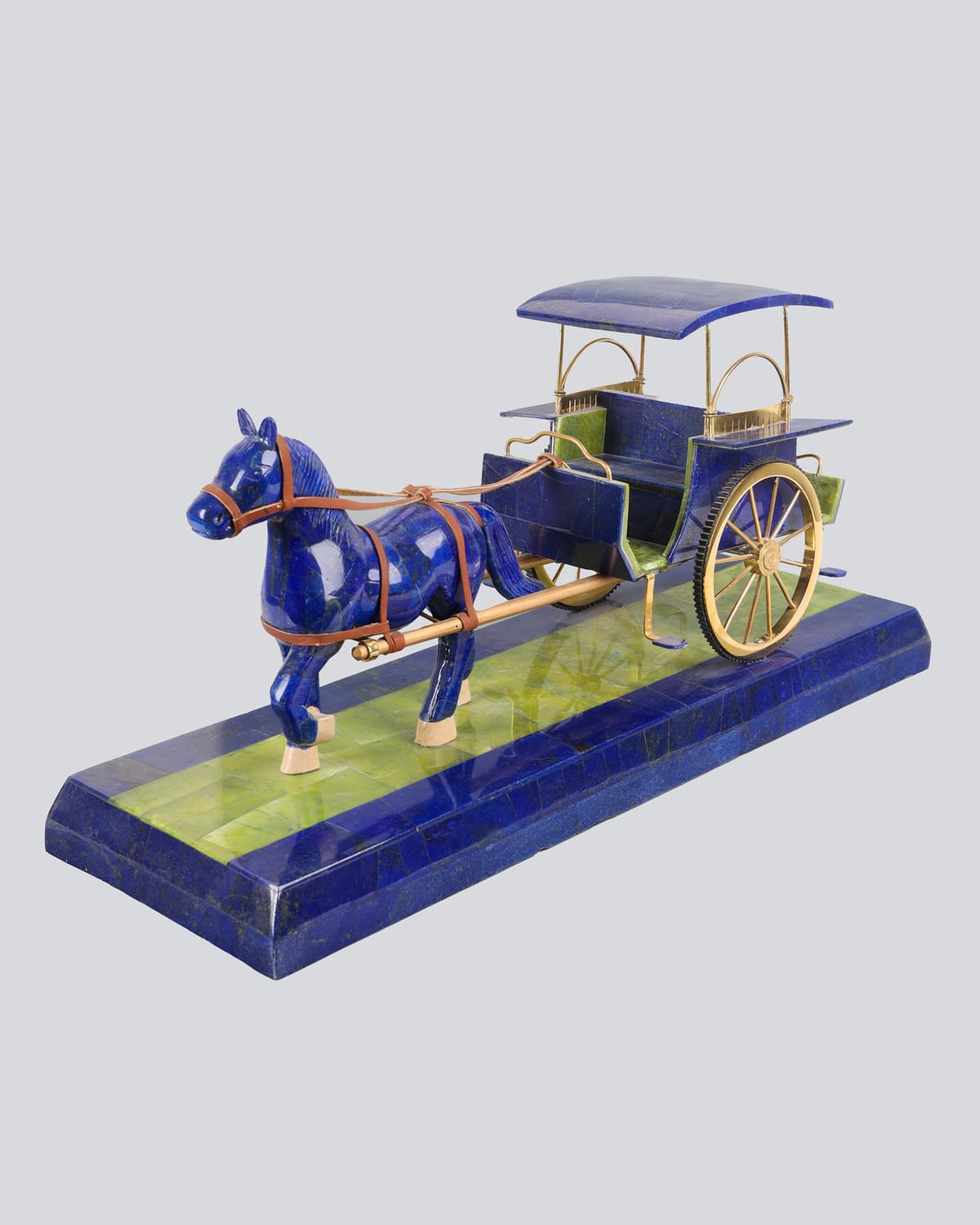 Horse-Drawn Cart Model -Lapis Lazuli Stone 1