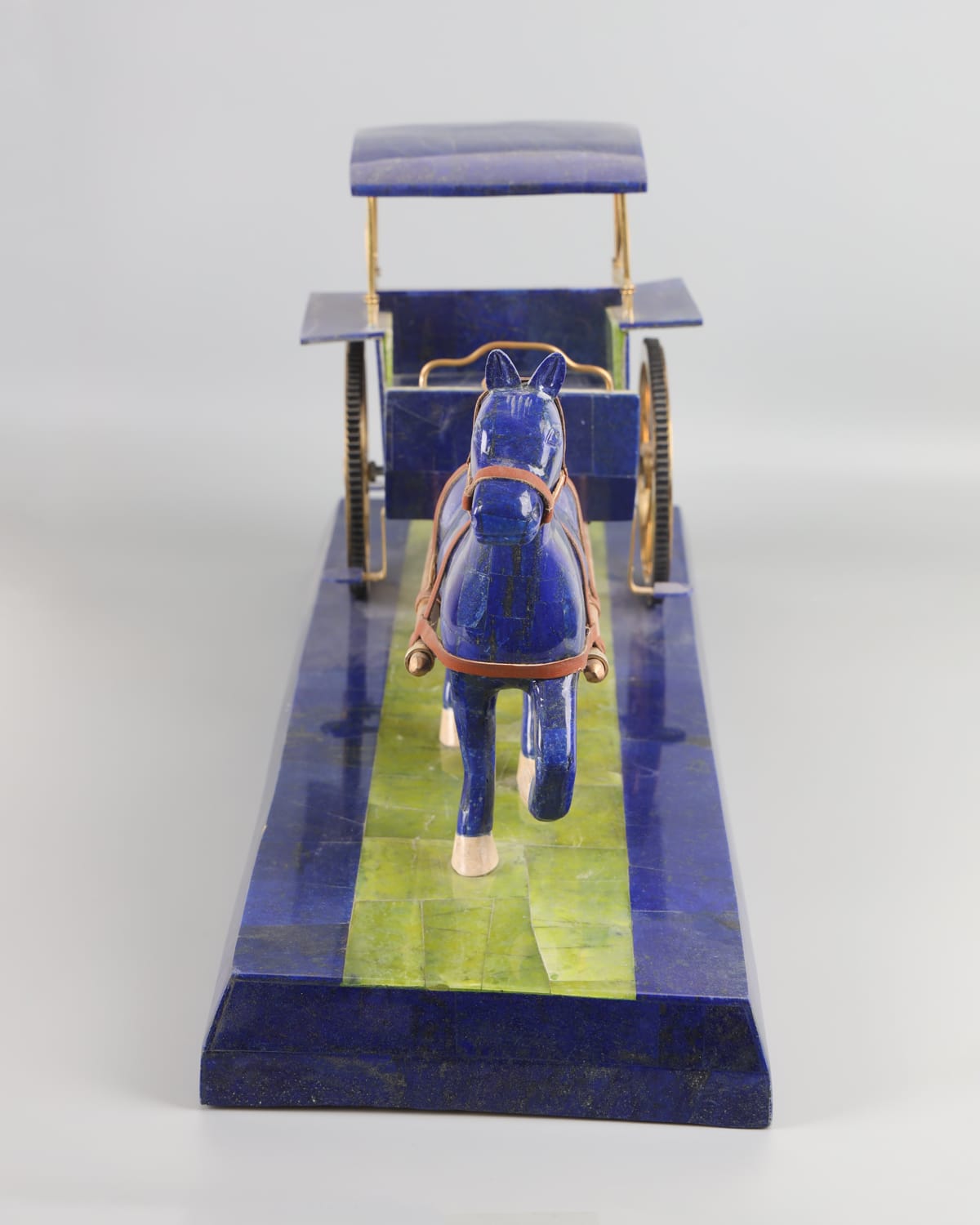 Horse-Drawn Cart Model -Lapis Lazuli Stone 4