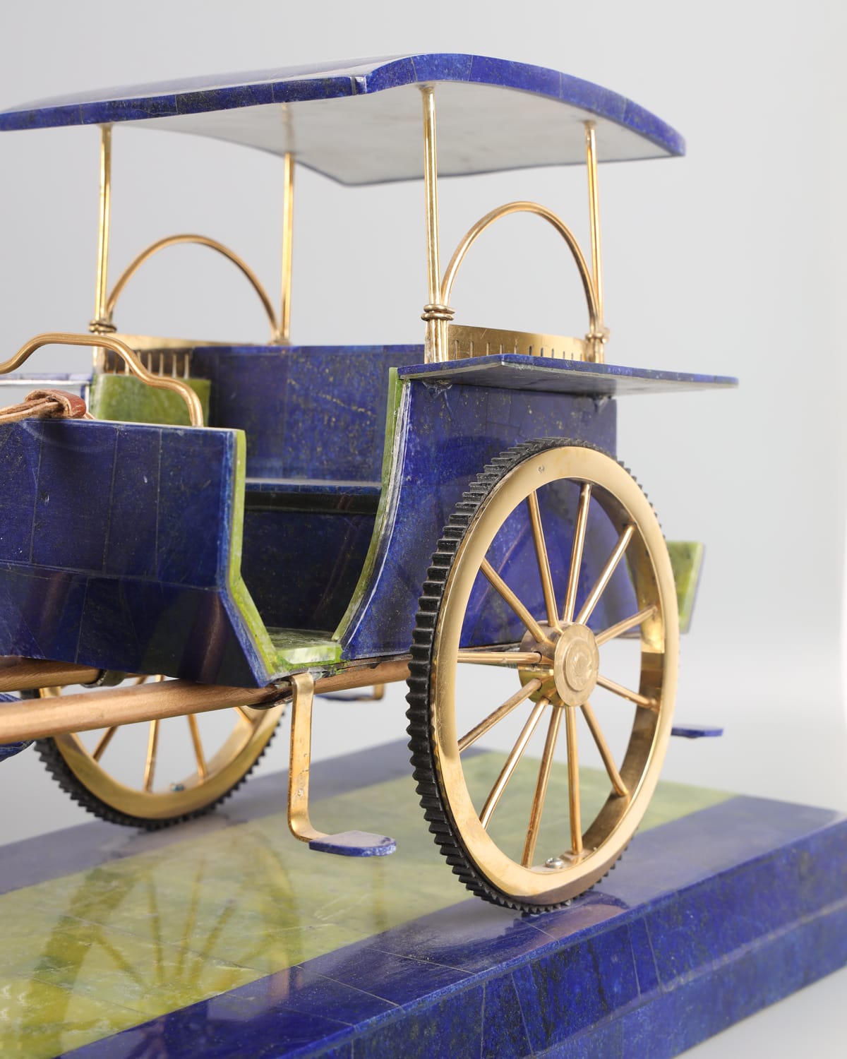 Horse-Drawn Cart Model -Lapis Lazuli Stone 3