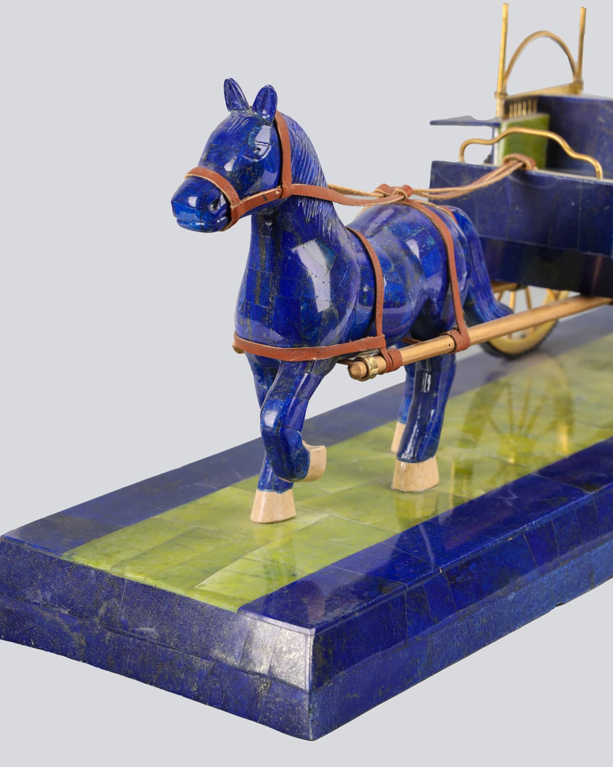Horse-Drawn Cart Model -Lapis Lazuli Stone 2