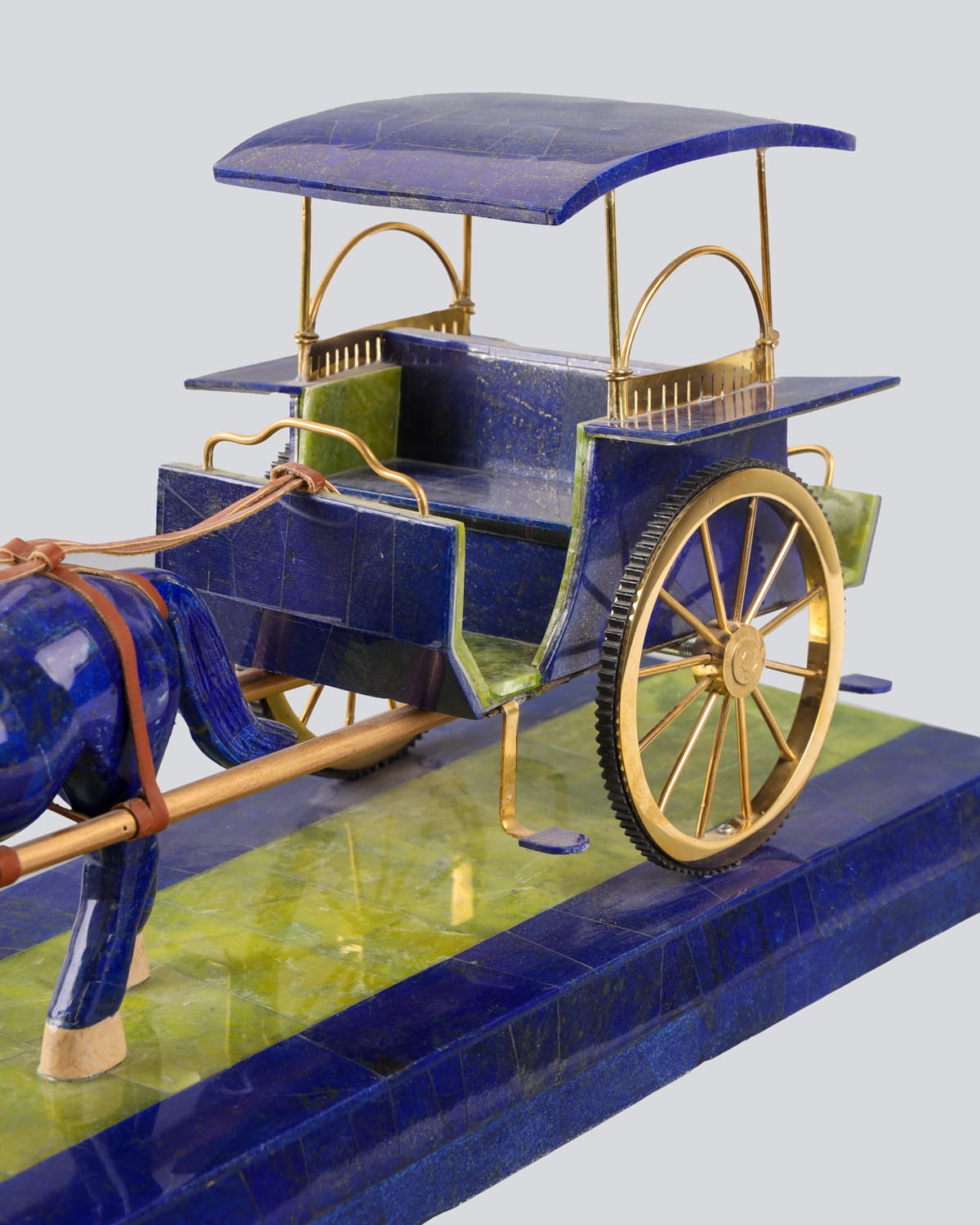 Horse-Drawn Cart Model -Lapis Lazuli Stone 5