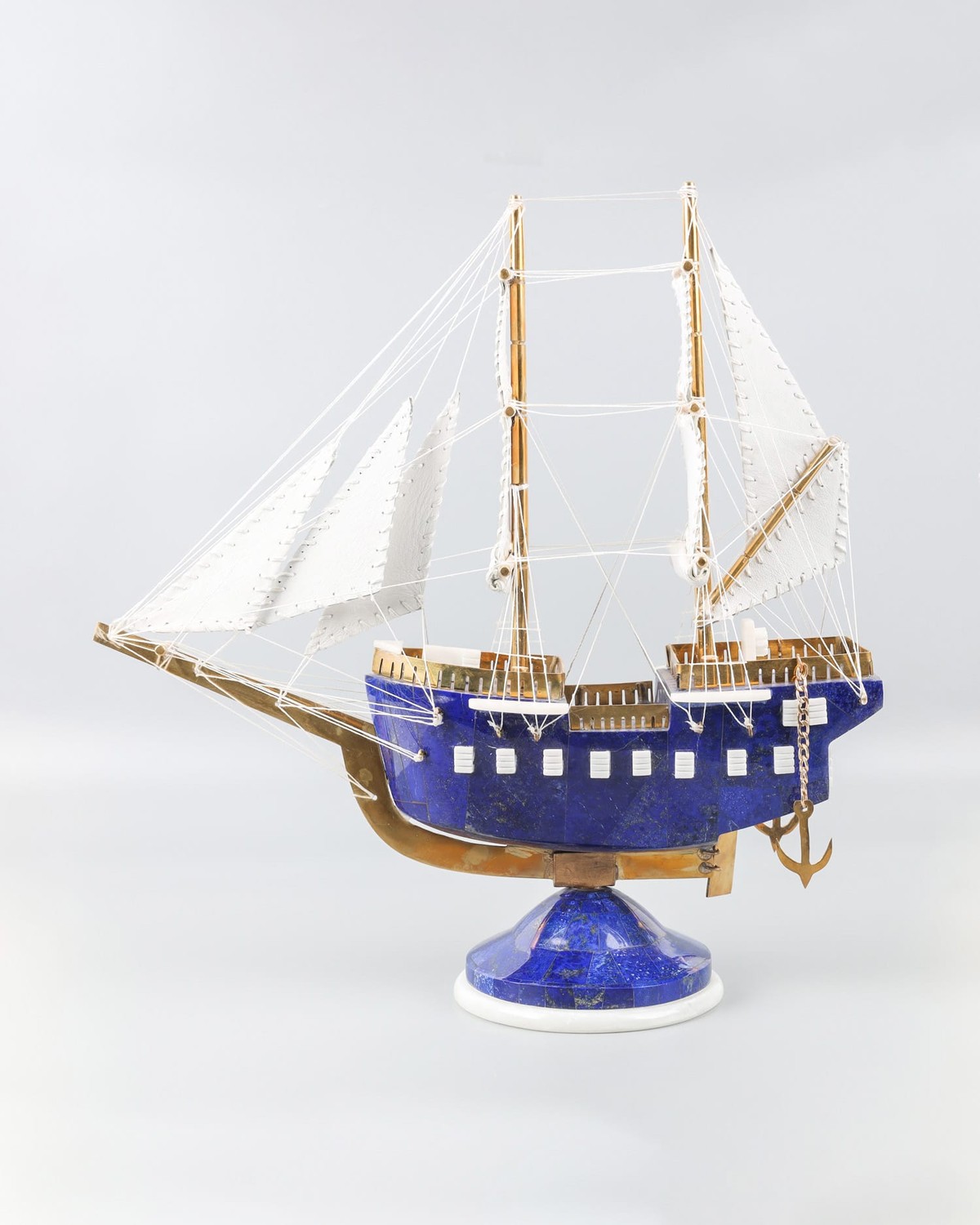 Lapis Lazuli Ship Model Decorative 5