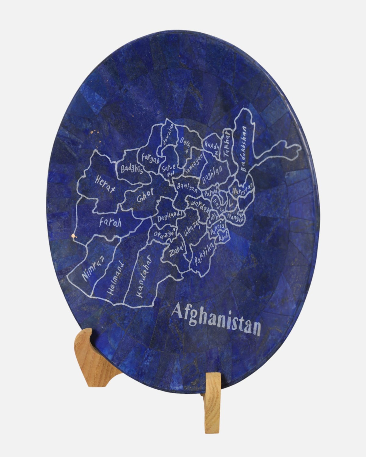 Afghanistan Map Lapis Lazuli Plate | Handcrafted Decorative Plate 2