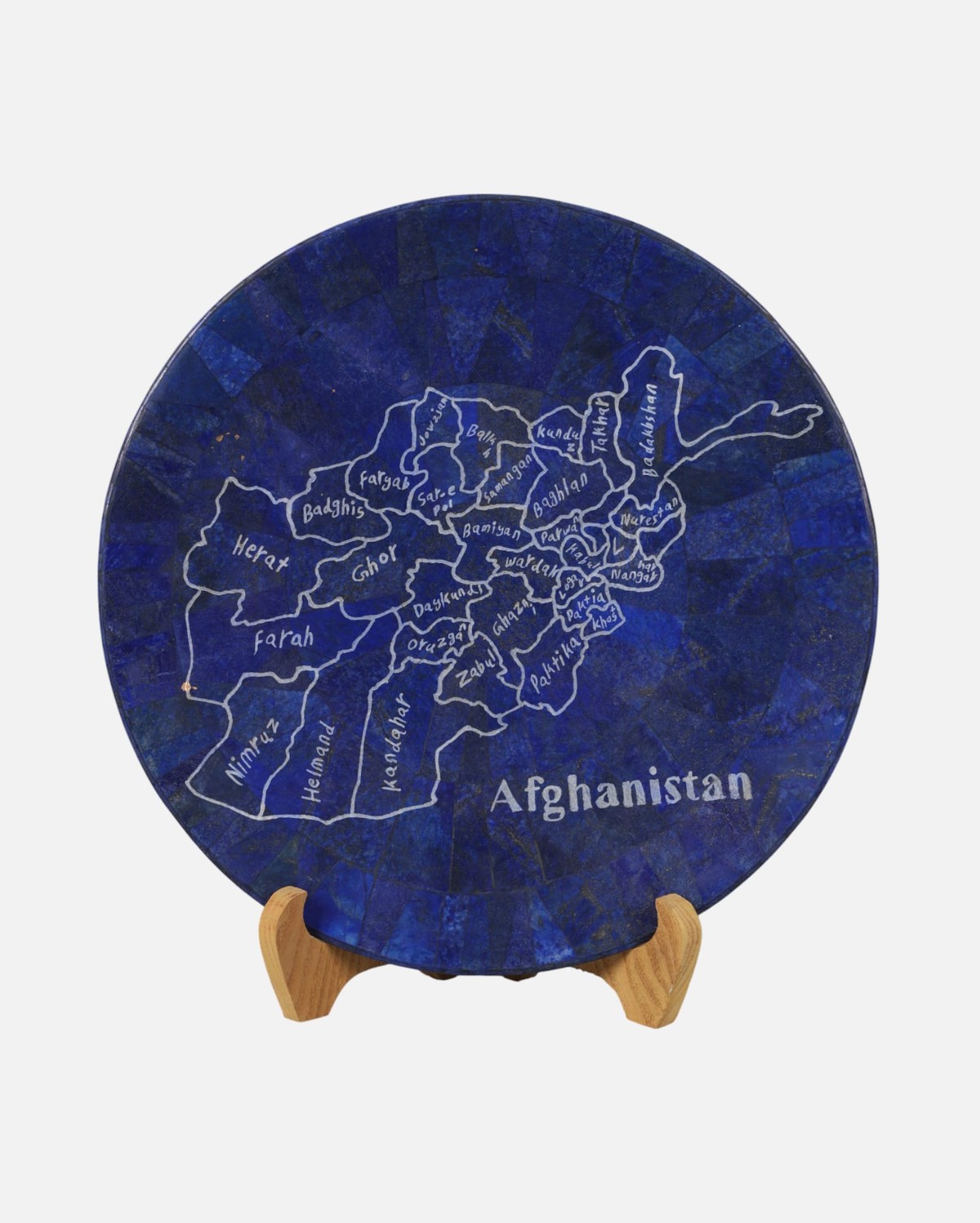 Afghanistan Map Lapis Lazuli Plate | Handcrafted Decorative Plate 4