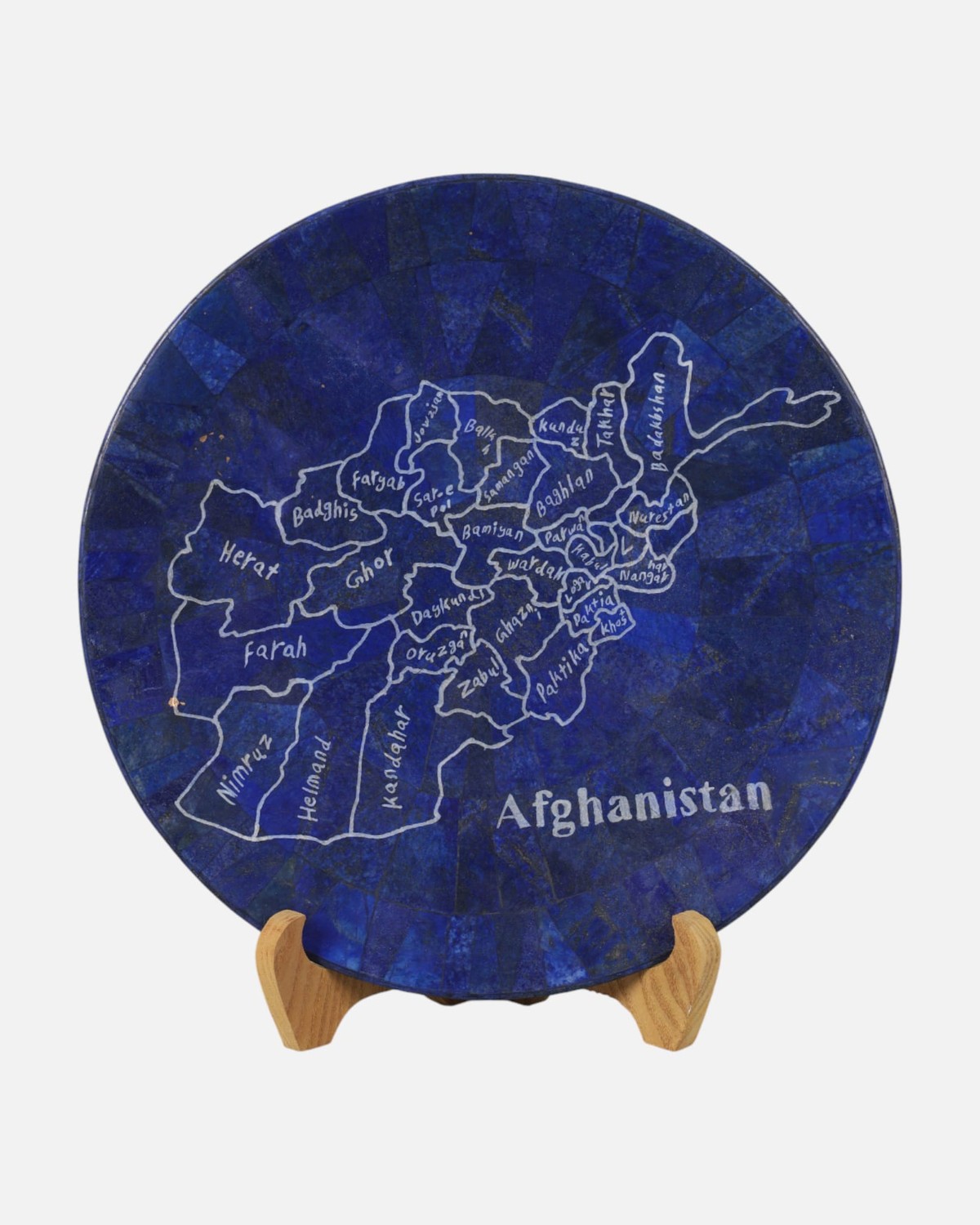 Afghanistan Map Lapis Lazuli Plate | Handcrafted Decorative Plate 1