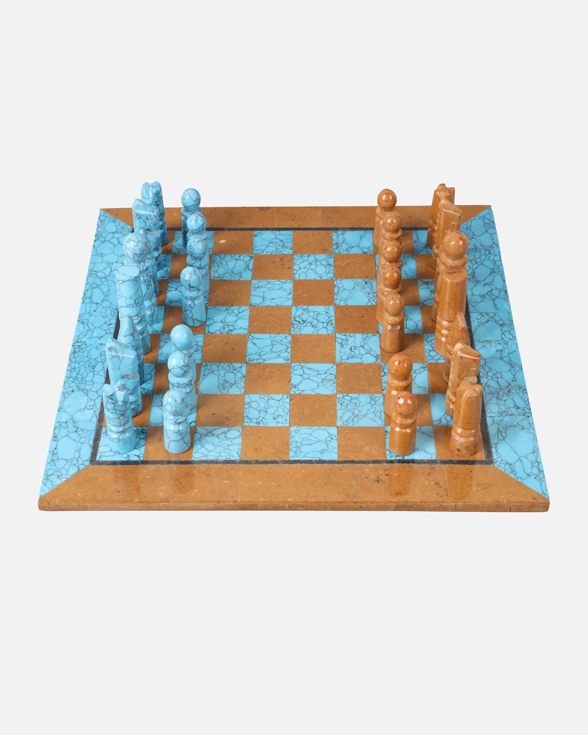 Turquoise Chess Set | Handcrafted Marble Chessboard 3