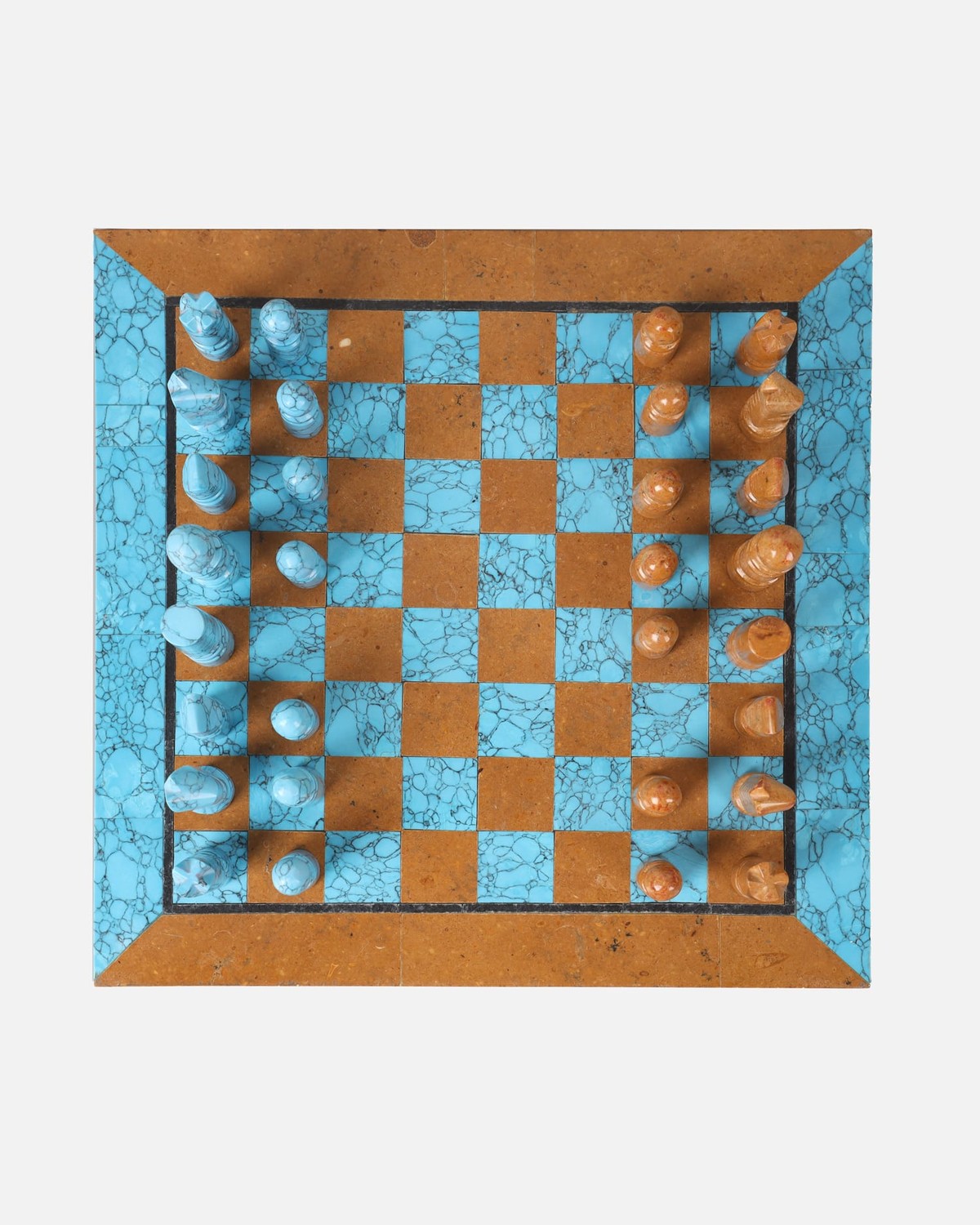 Turquoise Chess Set | Handcrafted Marble Chessboard 5