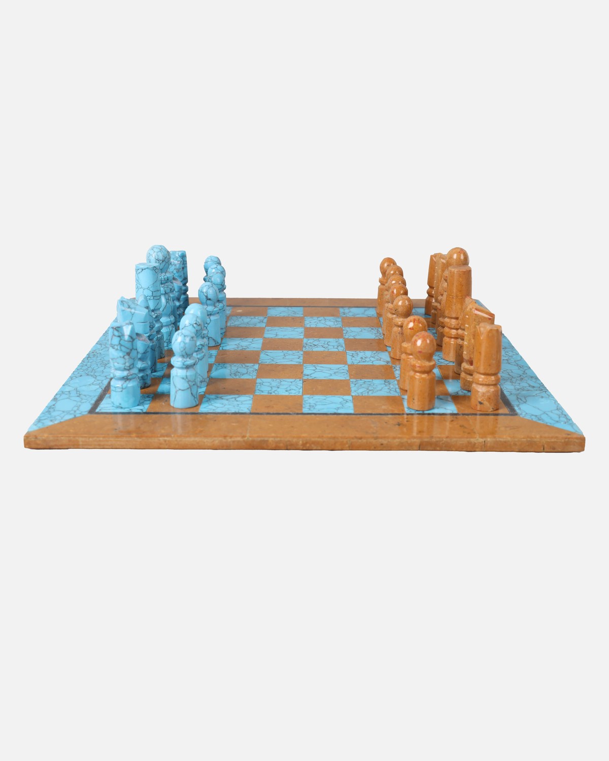 Turquoise Chess Set | Handcrafted Marble Chessboard 8