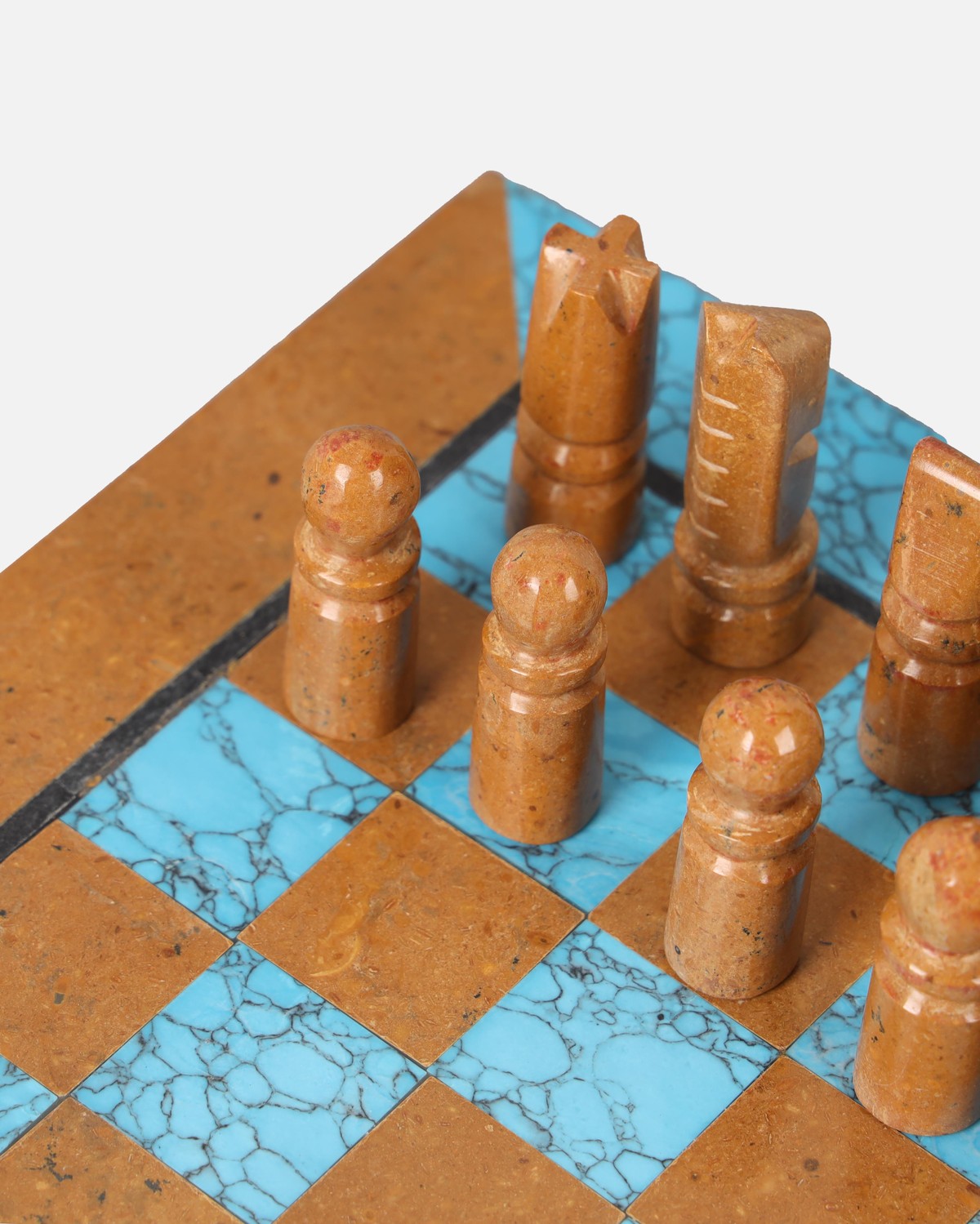 Turquoise Chess Set | Handcrafted Marble Chessboard 4