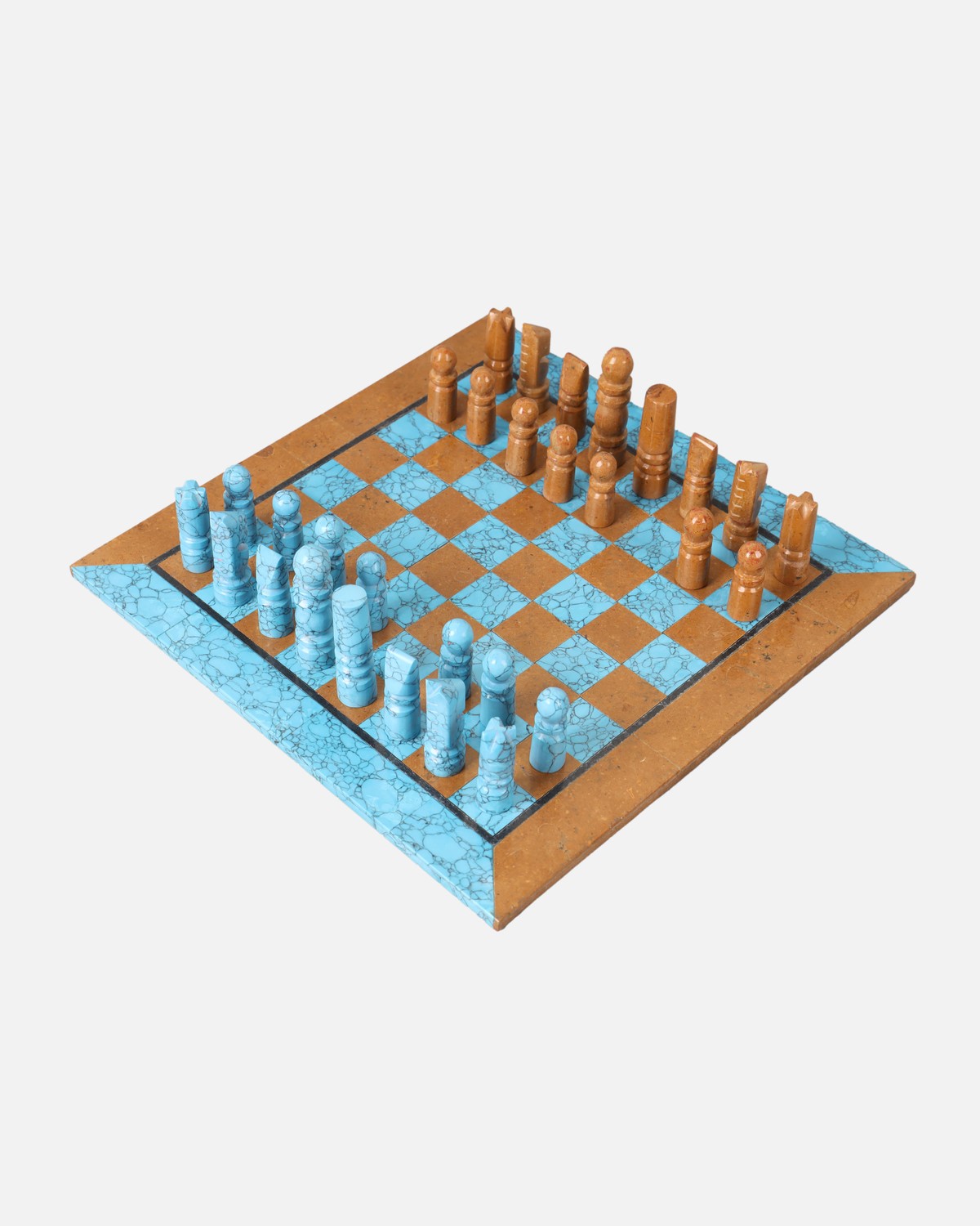 Turquoise Chess Set | Handcrafted Marble Chessboard 6