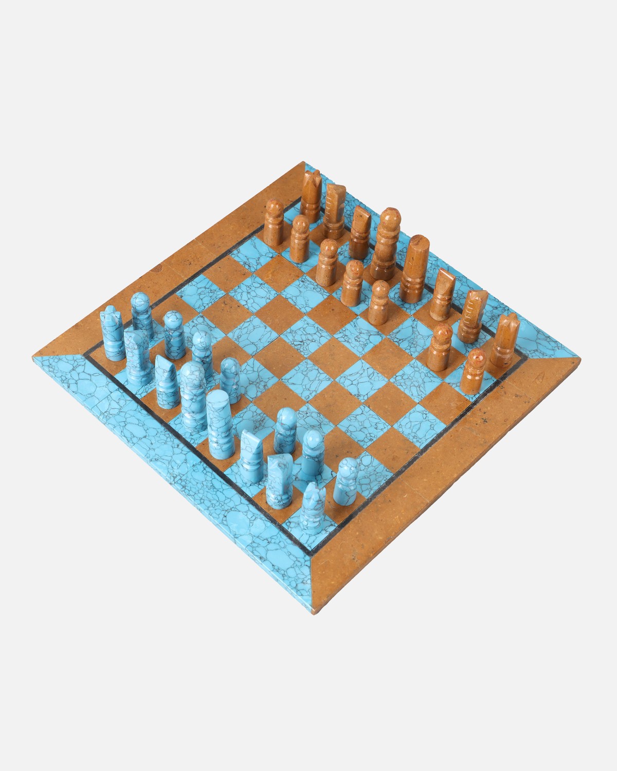 Turquoise Chess Set | Handcrafted Marble Chessboard 7