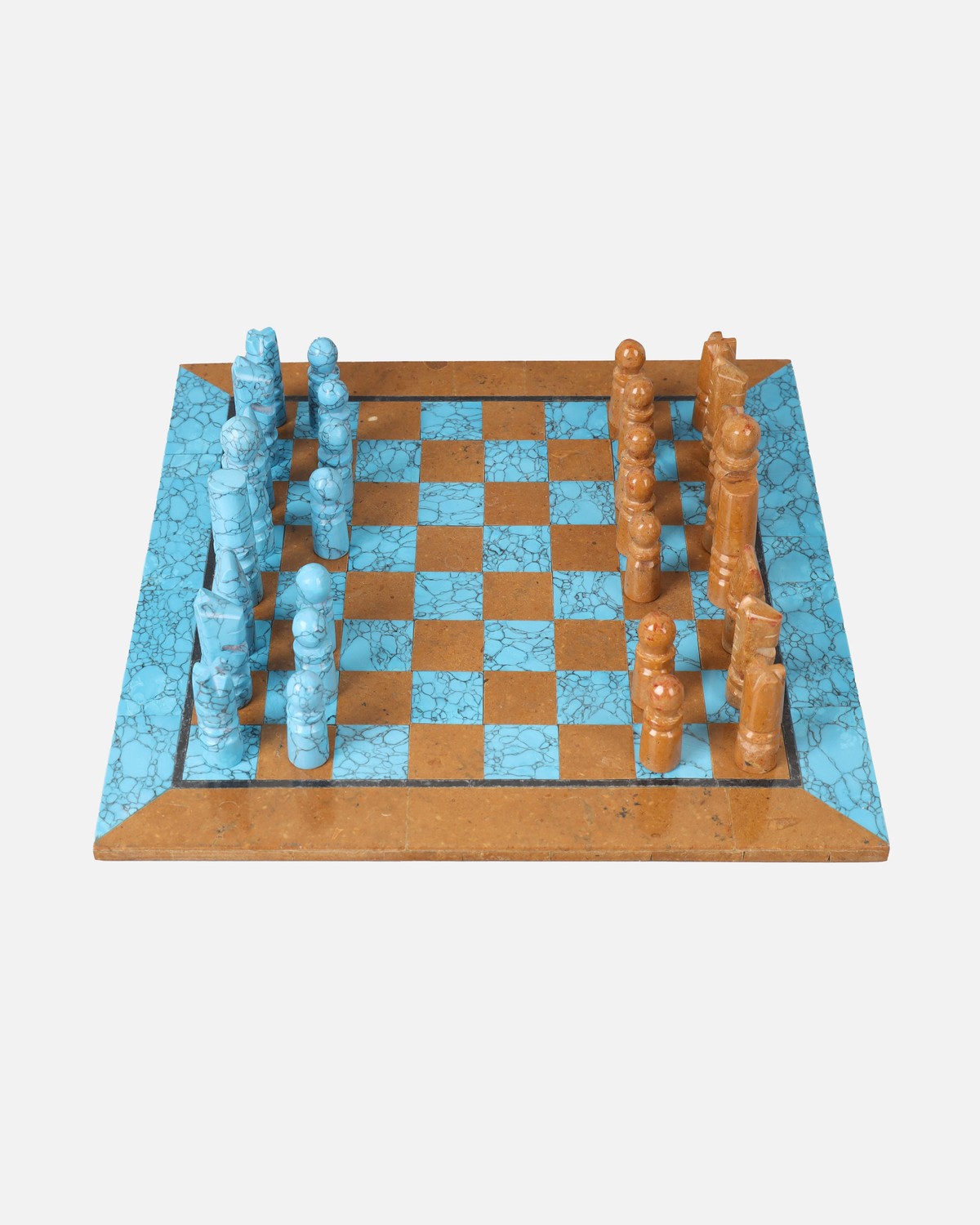 Turquoise Chess Set | Handcrafted Marble Chessboard 2