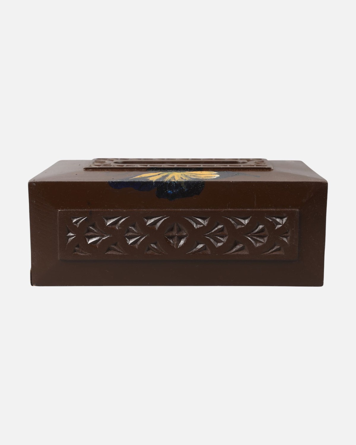 Handcrafted Butterfly Wood Box | Nurestani Carved and Painted 3