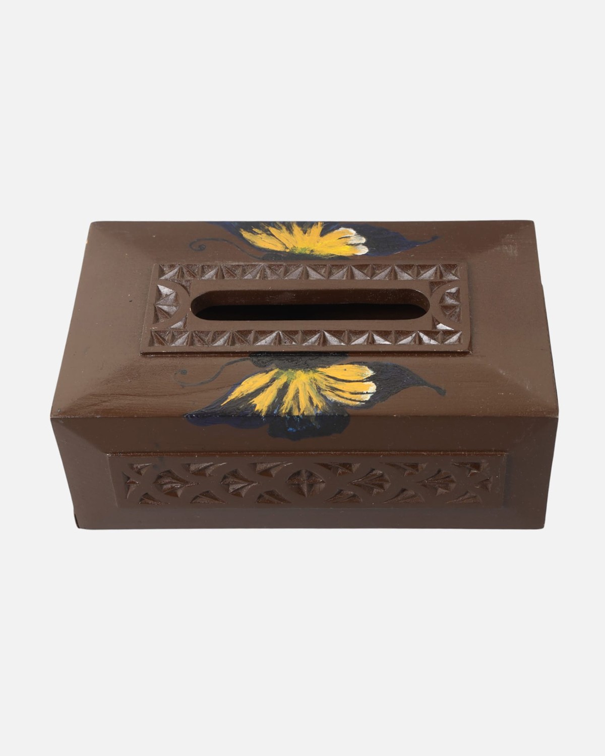 Handcrafted Butterfly Wood Box | Nurestani Carved and Painted 2