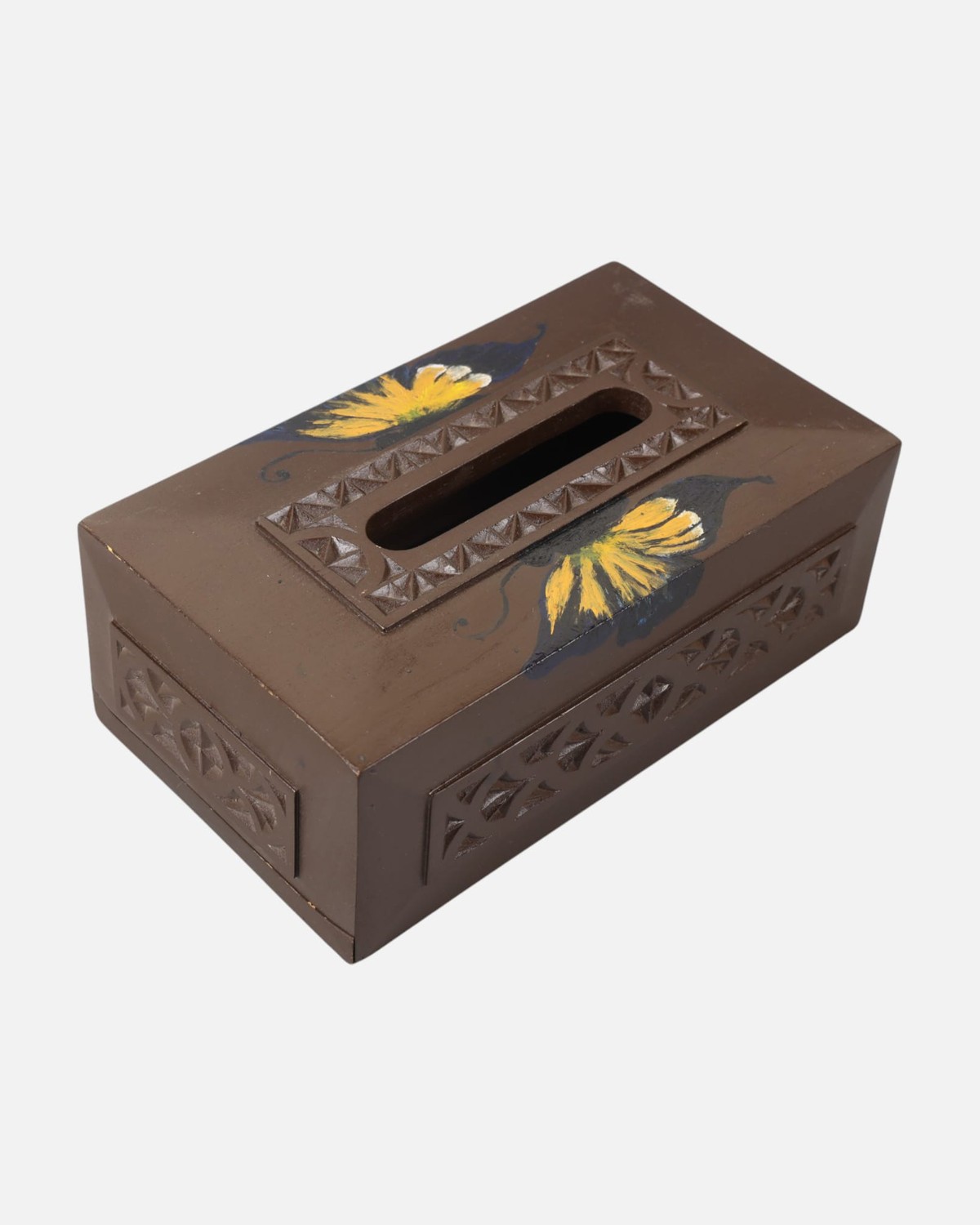 Handcrafted Butterfly Wood Box | Nurestani Carved and Painted 1
