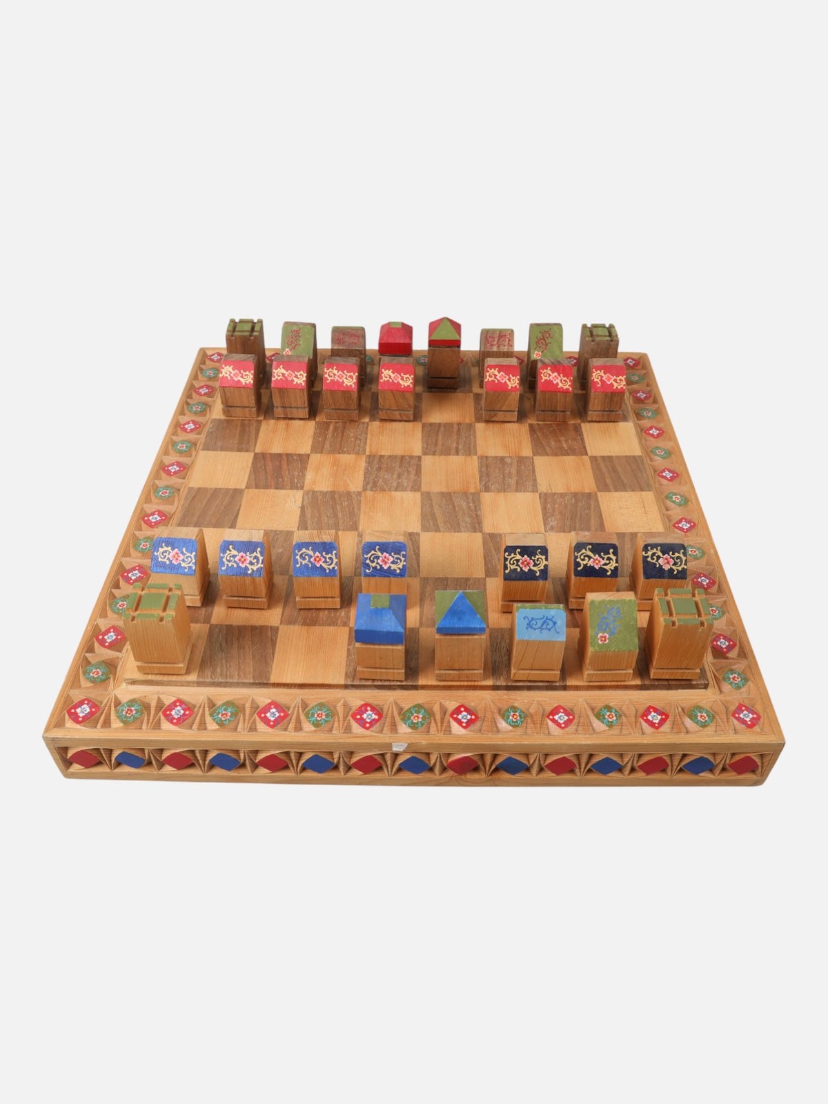Handcrafted Wooden Chess Set | Afghan Carved and Painted Art 3