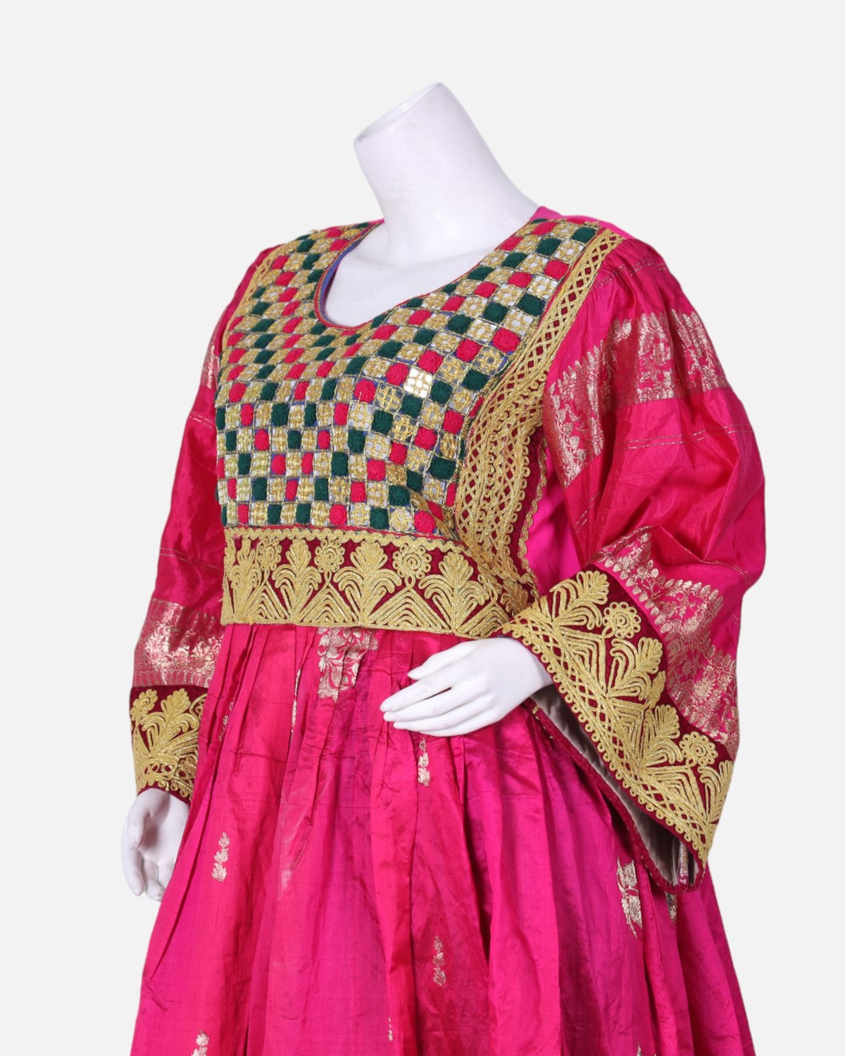 Traditional Afghan Gand Dress | Handmade Embroidered Set with Mirror Work 2