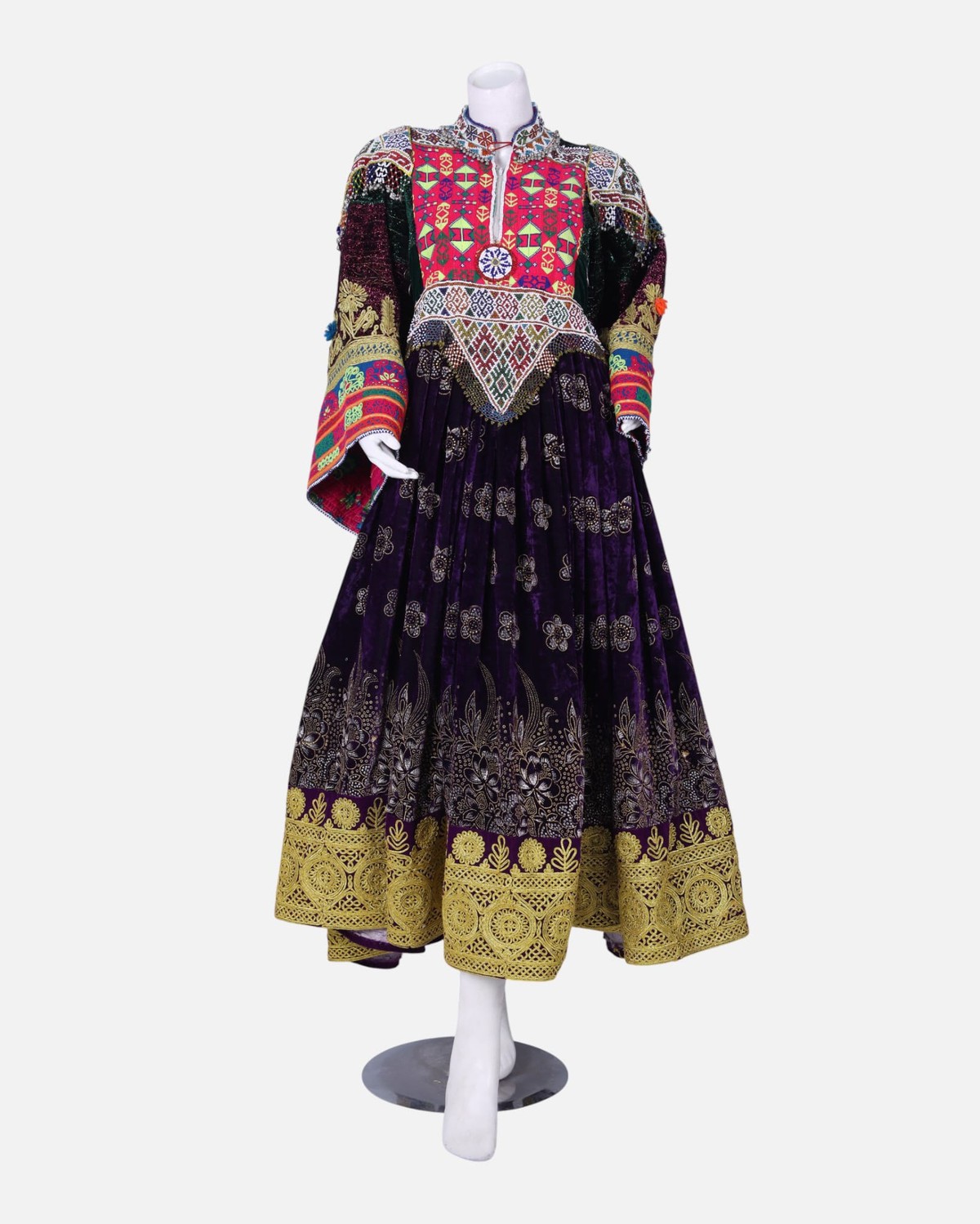 Traditional Afghan Gand Dress | Handcrafted Velvet & Embroidered Outfit 3