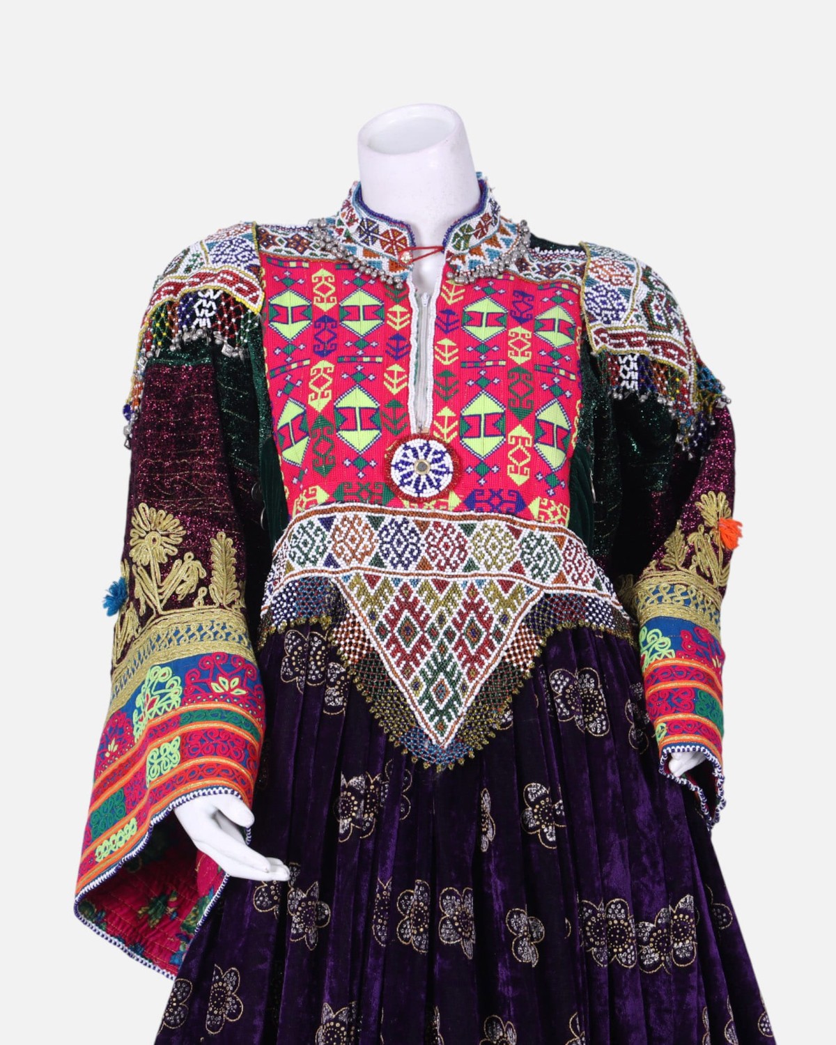 Traditional Afghan Gand Dress | Handcrafted Velvet & Embroidered Outfit 2