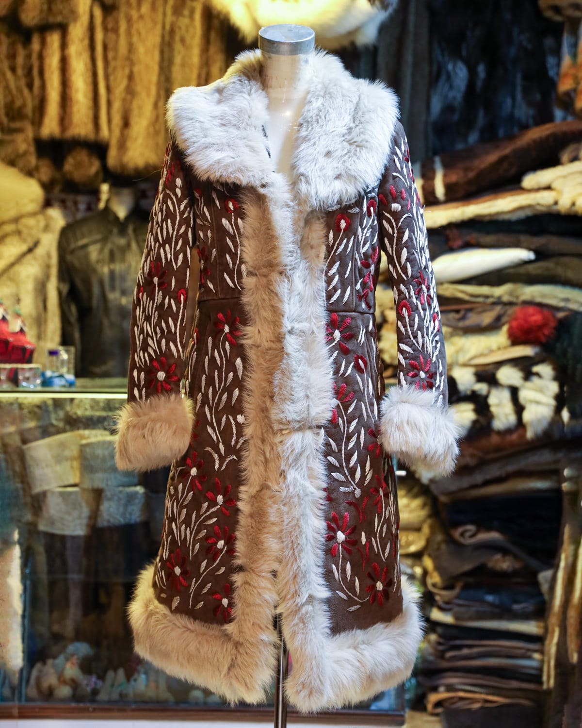 Handcrafted Embroidered Coat with Floral Design 2