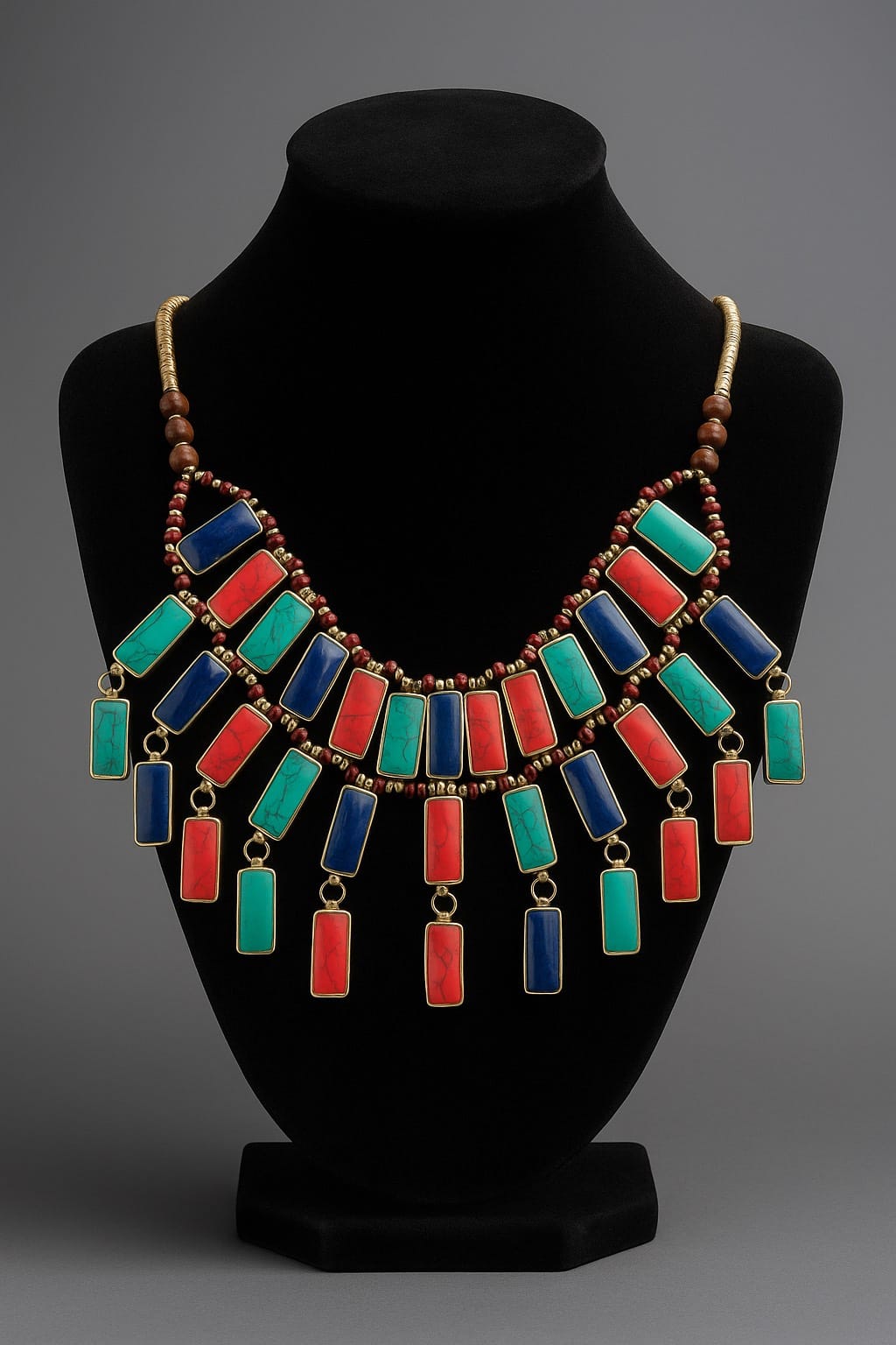 Turqoise & Lapis Lazuli combination Antique Necklace 1