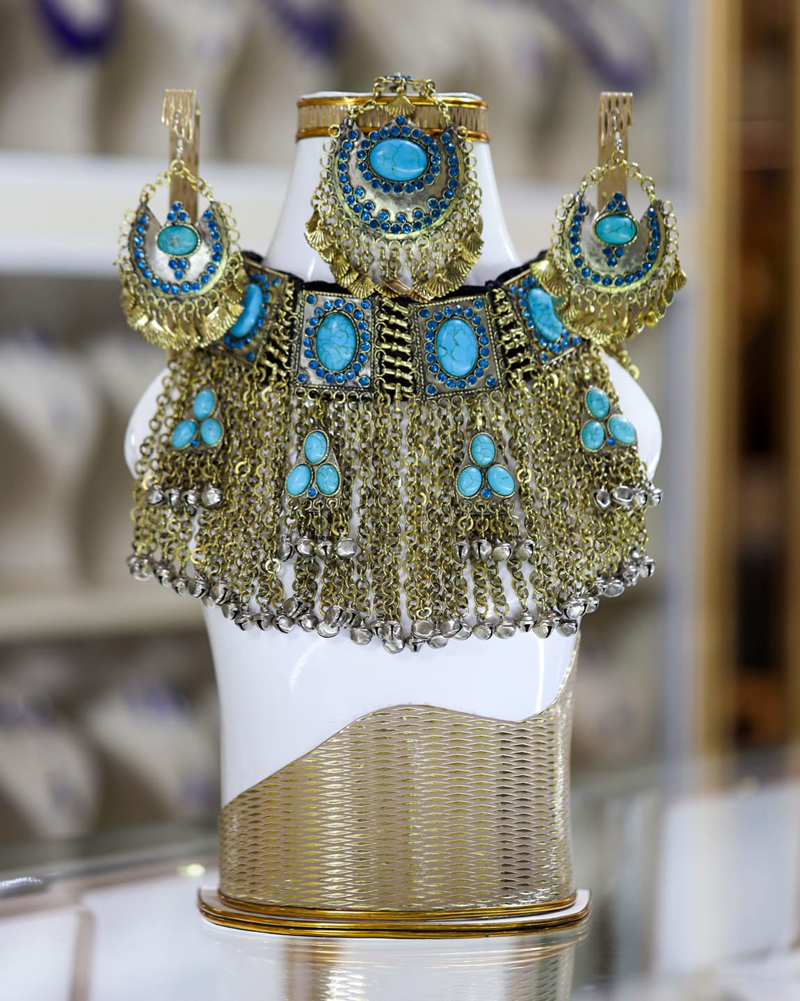 Afghan Turquoise Crystal Jewelry Set 2