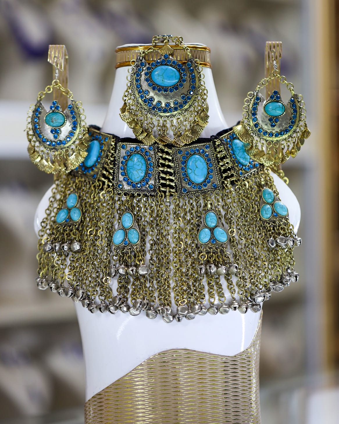 Afghan Turquoise Crystal Jewelry Set 1