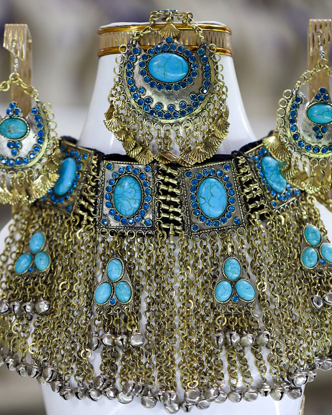 Afghan Turquoise Crystal Jewelry Set 3