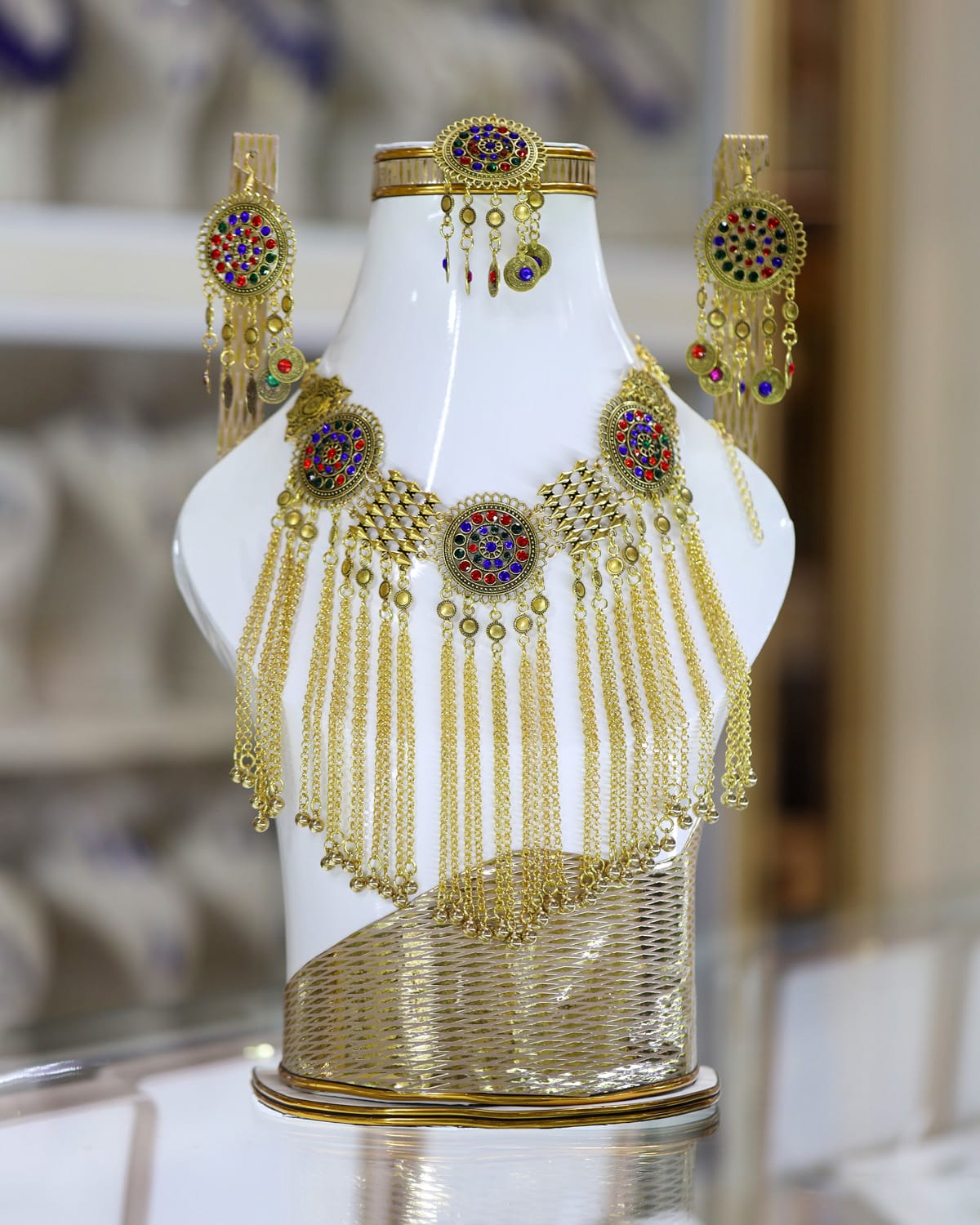 Afghan 3 piece multicolour vintage jewellery set 2