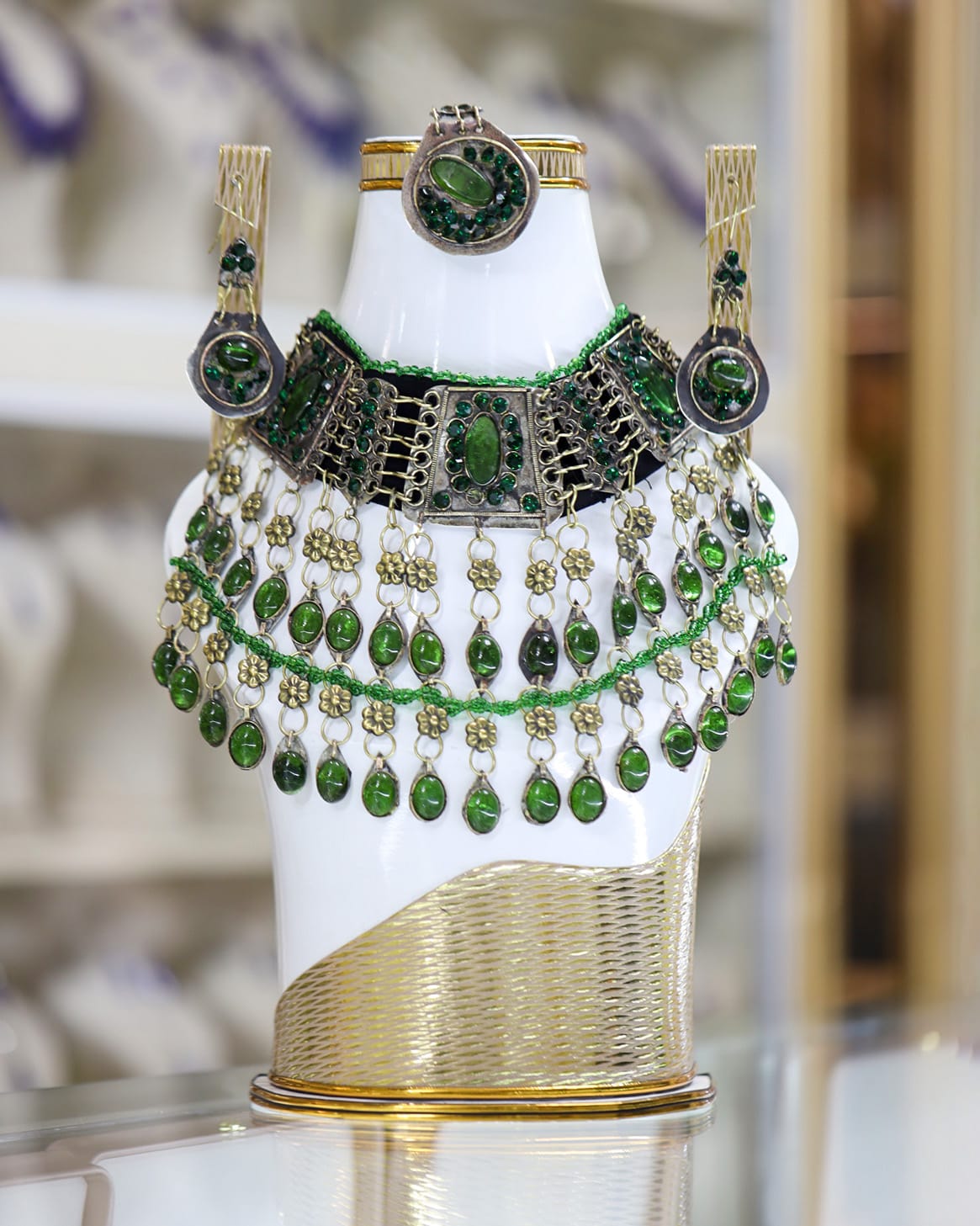 Afghan Green Crystal Jewelry Set 2