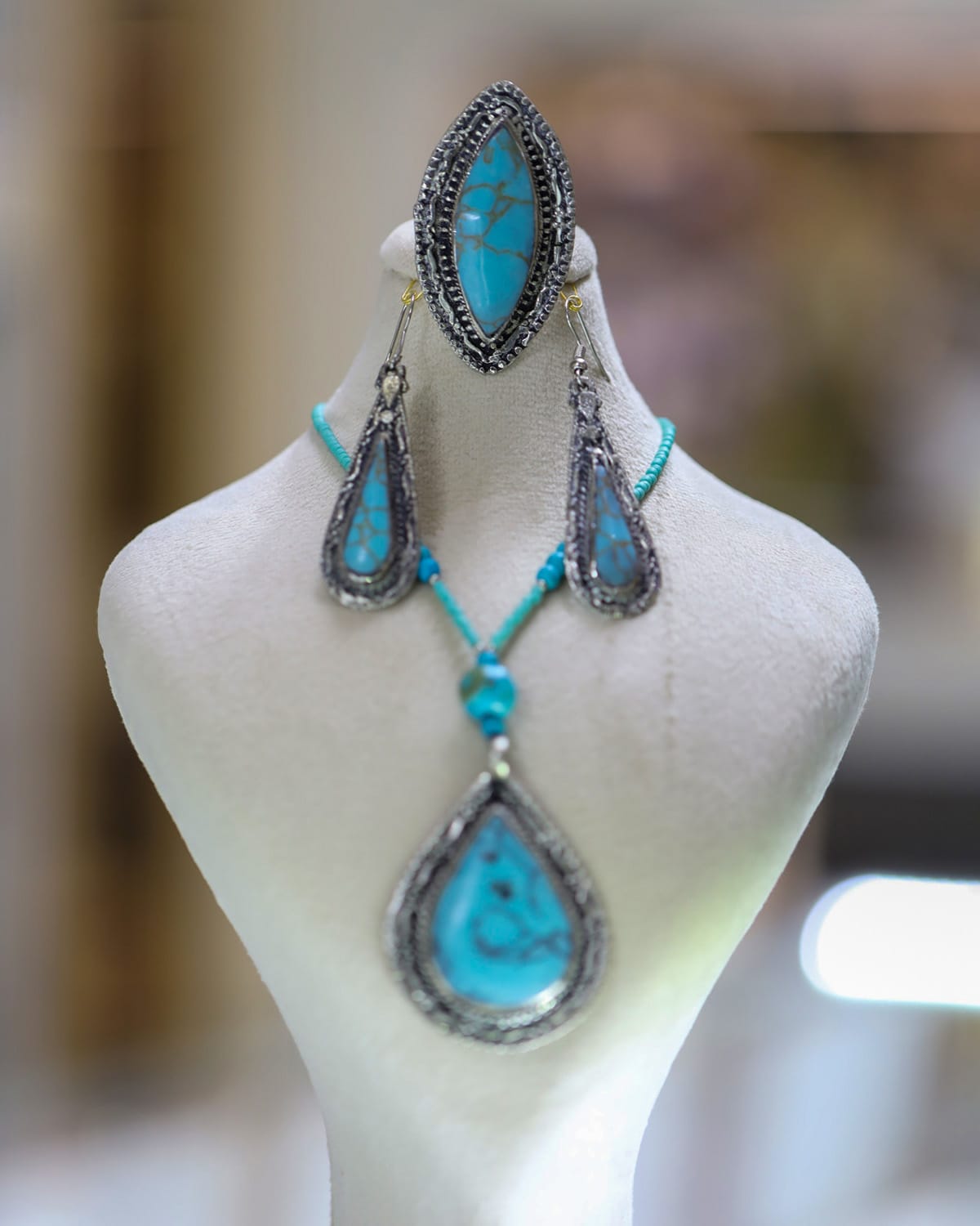 Handmade Kuchi turquoise Jewelry Set 1