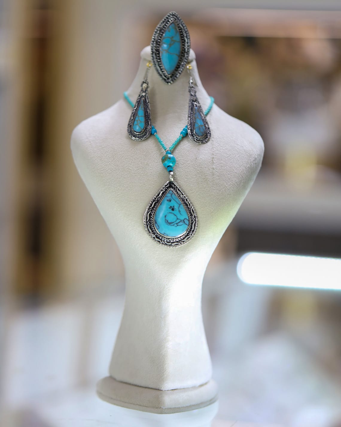 Handmade Kuchi turquoise Jewelry Set 2