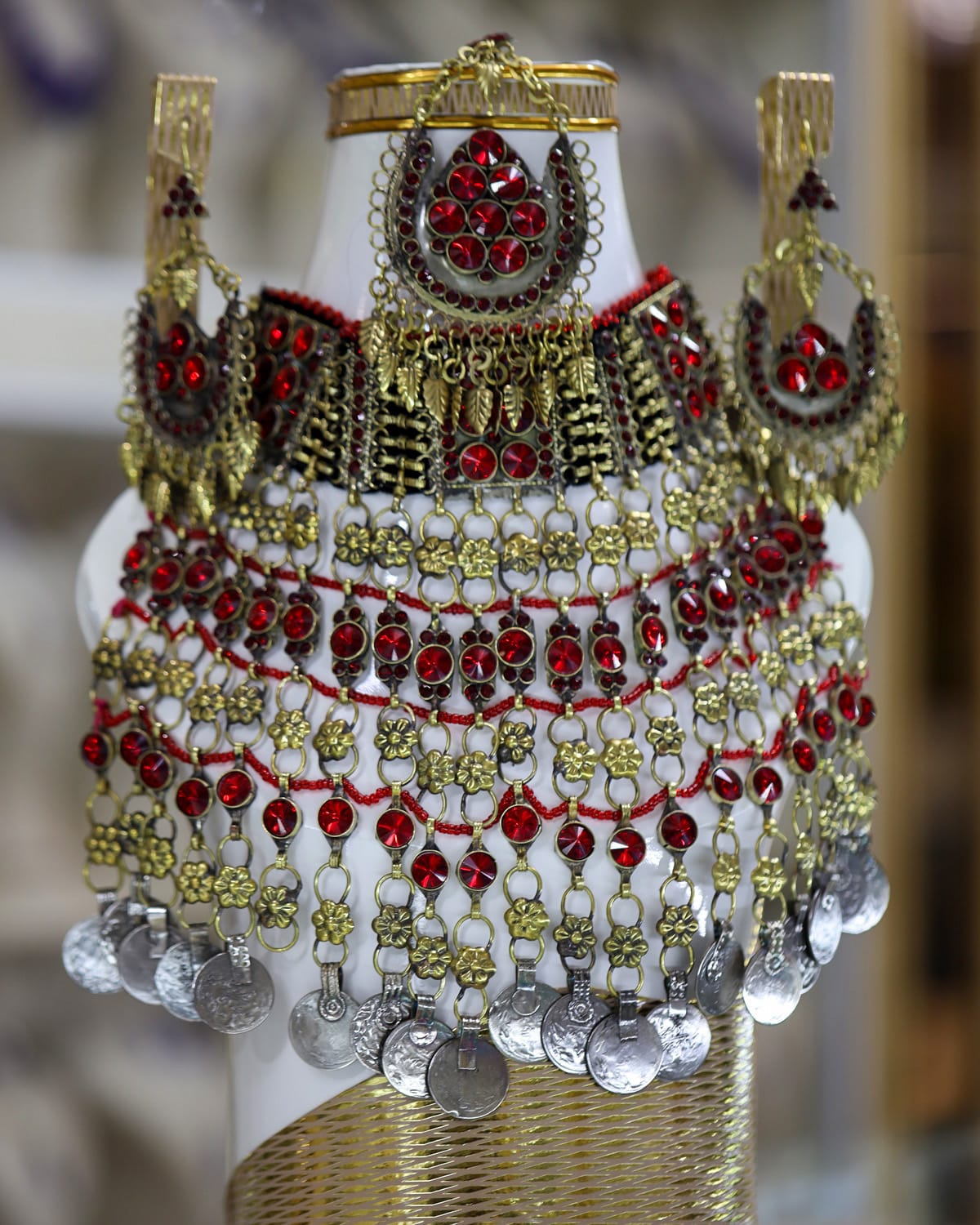 Afghan Kuchi Red Crystal full Jewelry Set 2