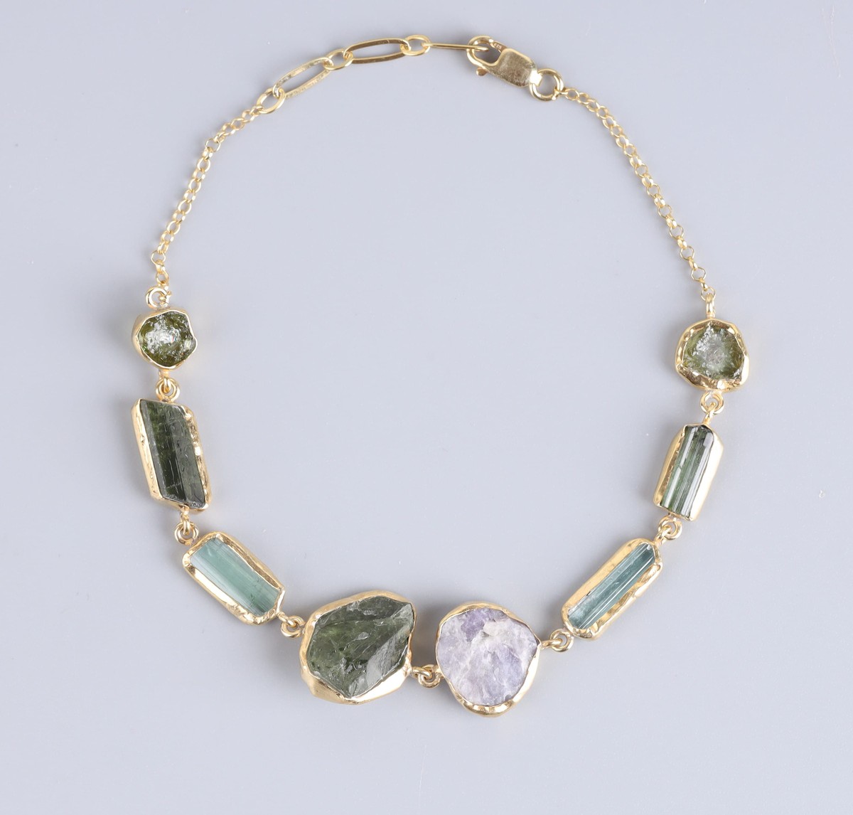 Handmade Afghan Peridot, Beryl & Acmanite Bracelet 1