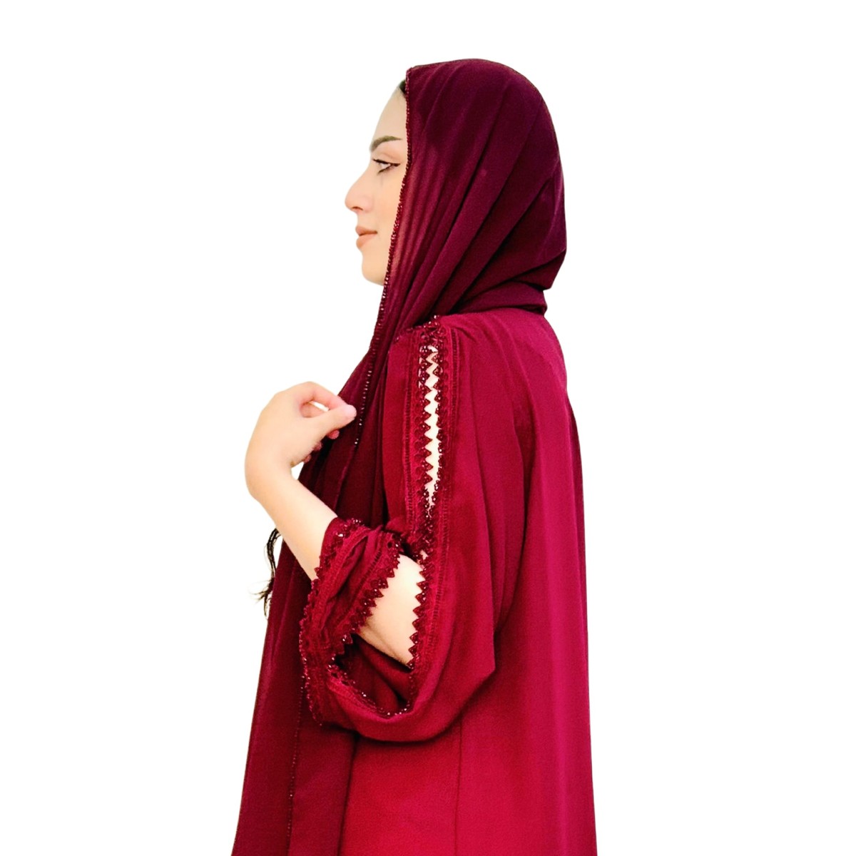 Handcrafted Arabic Gaj Fabric Dress with Ketor Embroidery & Beadwork 4