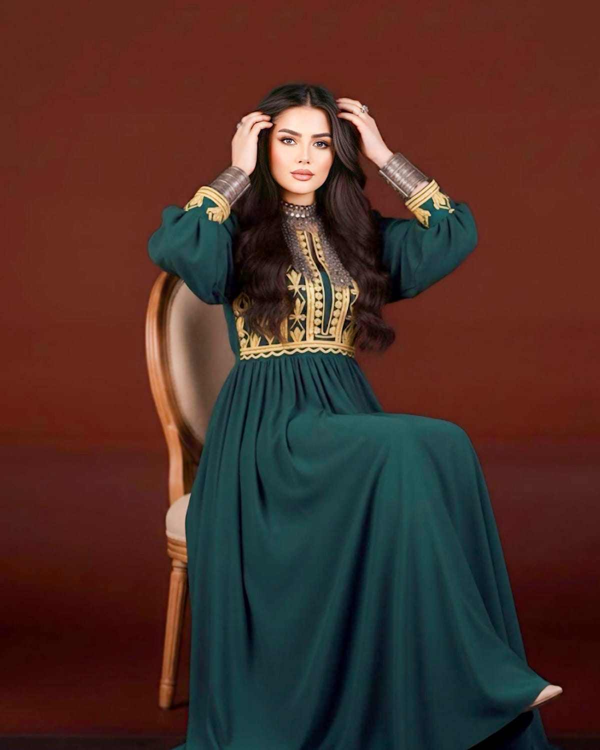 Charmad Embroidery Afghan Maxi Dress 1