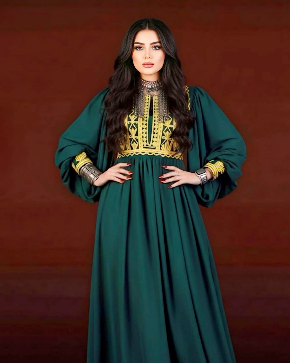Charmad Embroidery Afghan Maxi Dress 3
